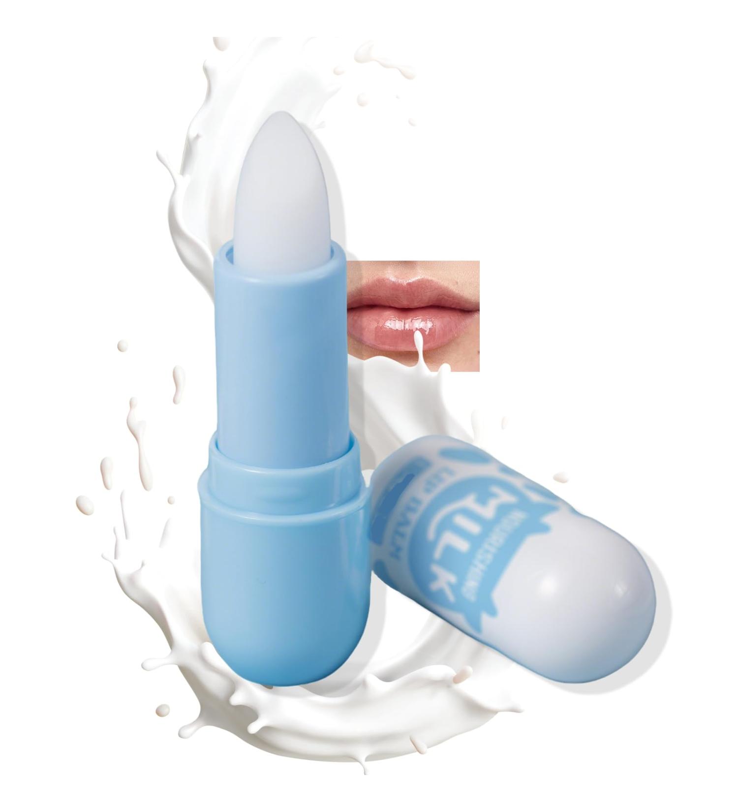 AKARY Nourishing Milk Lip Balm for Dry Lip Hydrating Lip Balm with Vitamin C E Shea Butter Hyaluronic Acid 24 Hour Lip Moisturizer Overnight Deep Moisture Smooth Lip Lines Naturally Revived Look