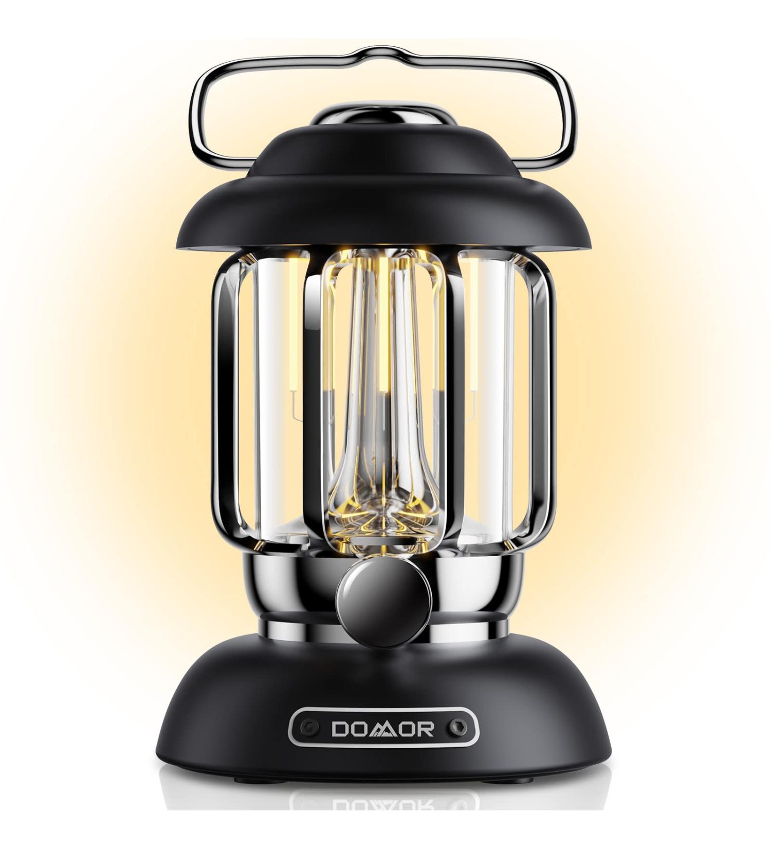 DOMOR Camping Lantern Retro Rechargeable Lantern - 4400mAh Phone Charger - 3 Light Modes - Lantern Flashlights for Yard, Outdoor, Home, Outages - IP24 Waterproof - Perfect Christmas Gift - Buy Online on GoSupps.com