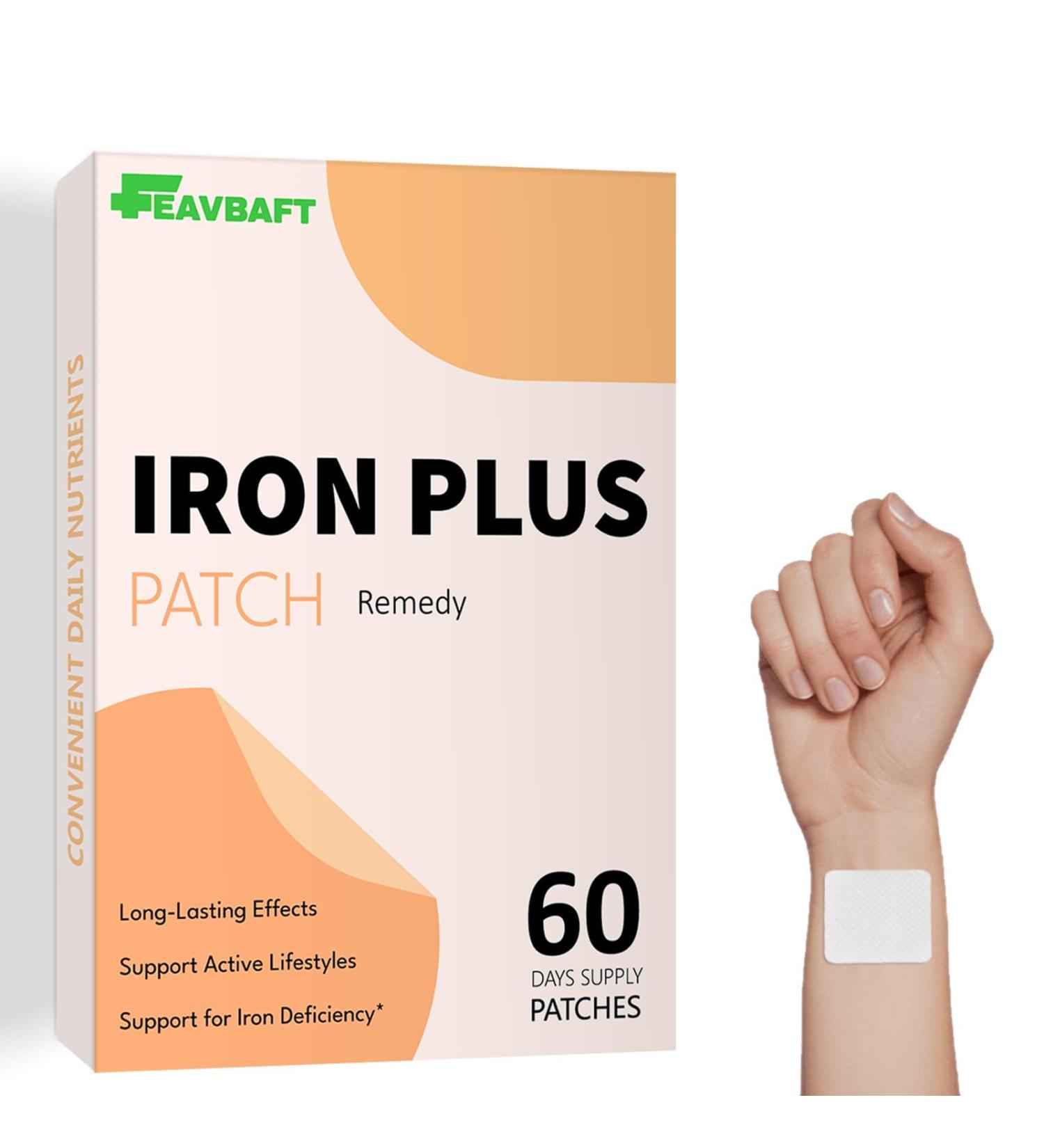 Iron Support Topical Patch Easy to Use, 60 Days Supply Sugar-Free, Latex-Free, Natural Alternative Ideal for Energy & Vitality 60 Count (Pack of 1) - Buy Online on GoSupps.com