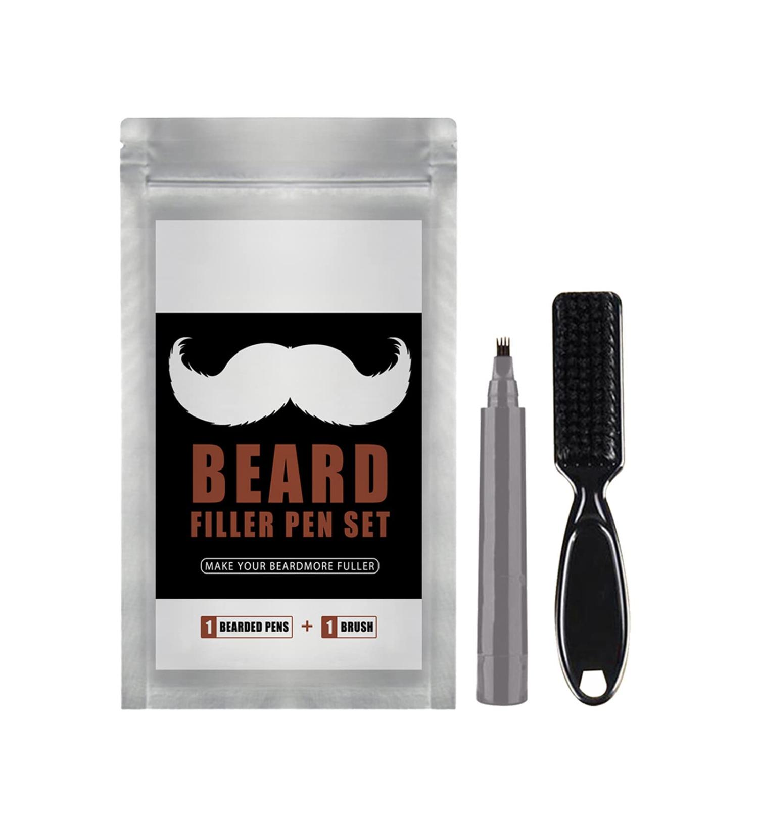 Beard Filling Pen - Long Lasting & Multi-purpose 4 Tip Kit for Natural Beard Filler - Makeup Grey - Buy Online on GoSupps.com