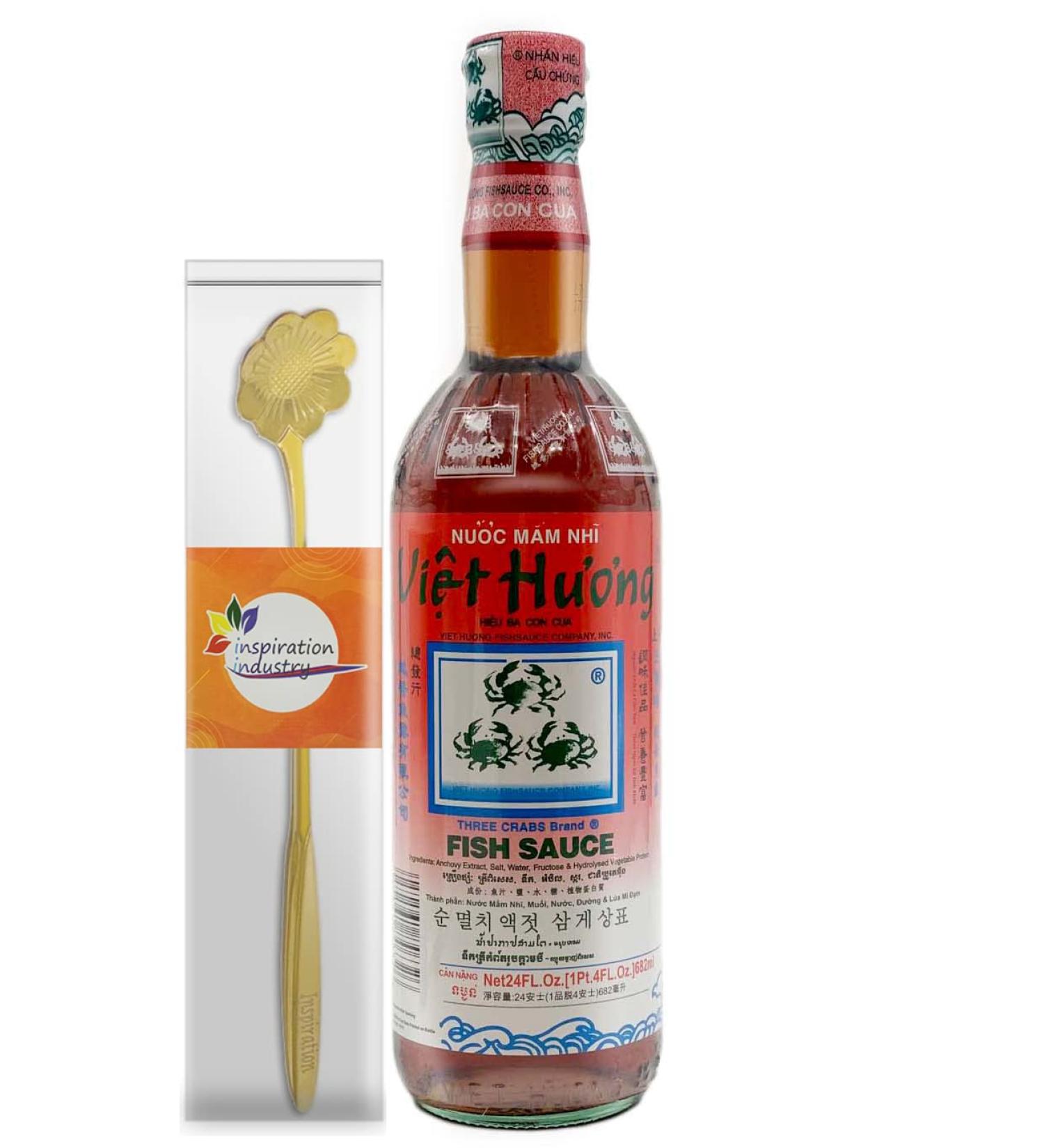 Three Crabs Viet Huong Fish Sauce 24 FL Oz With Industry Coffee Spoon - 24 Fl Oz (1 Bottle) - Buy Online on GoSupps.com