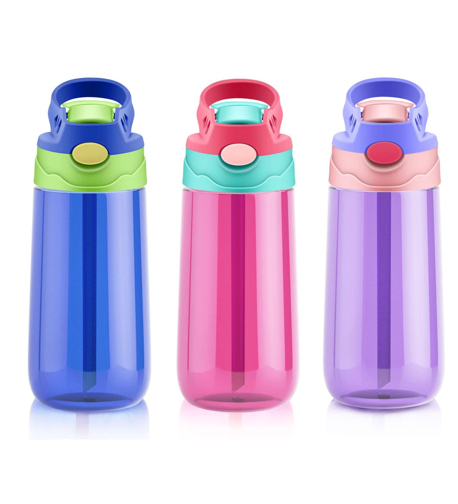 16oz Kids Water Bottle with Leak-Proof Straw for School | BPA-Free Spout Lid for Boys & Girls - Buy Online on GoSupps.com