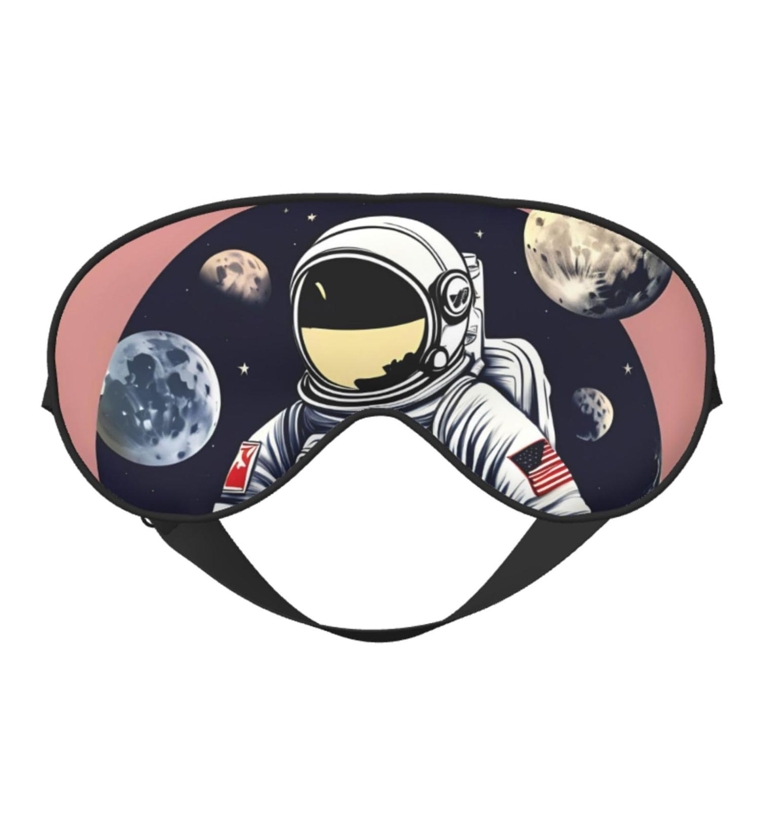 Astronaut On The Moon Sleep Mask | Adjustable Breathable & Fashionable Eye Mask for Comfort - Shop Now - Buy Online on GoSupps.com