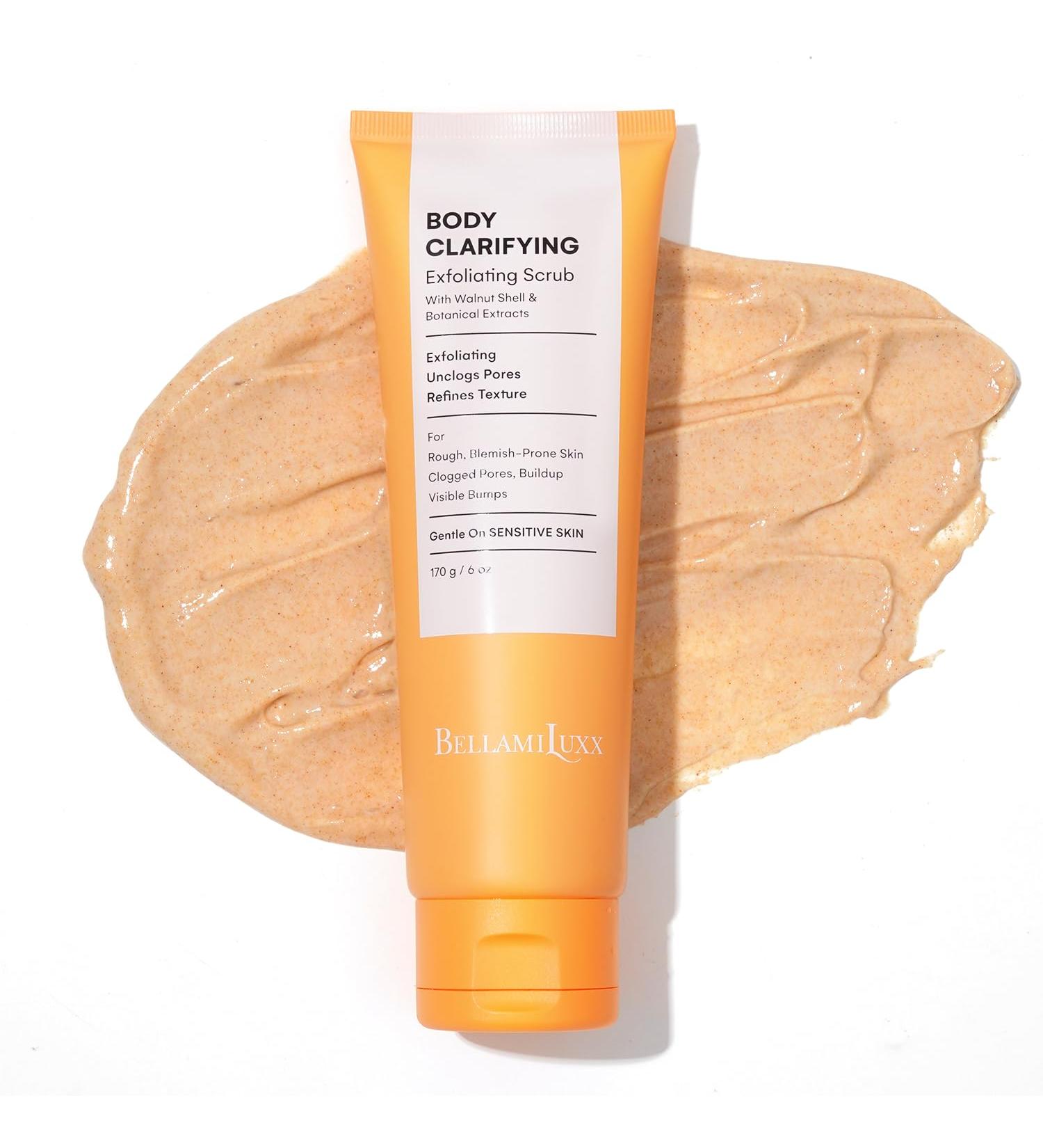 BellamiLuxx Body Acne Treatment Scrub: Helps Reduce Body Breakouts on Back Chest Butt & Thighs - Back Acne Treatment for Men Women & Teens - Butt Acne Wash with Natural Actives for Smooth Skin - Buy Online on GoSupps.com