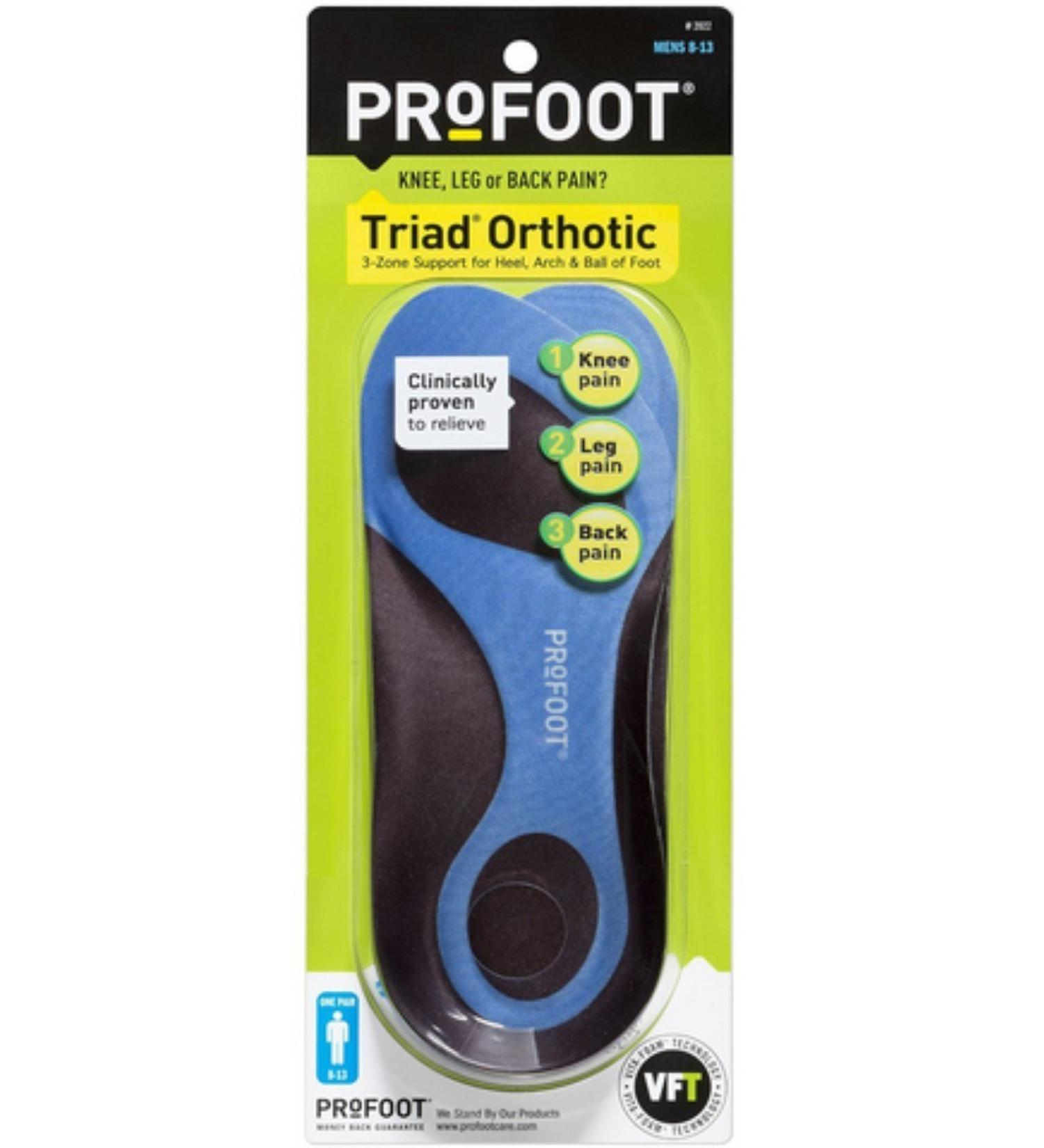 Pro Foot Triad Insole Men Size 1ea
