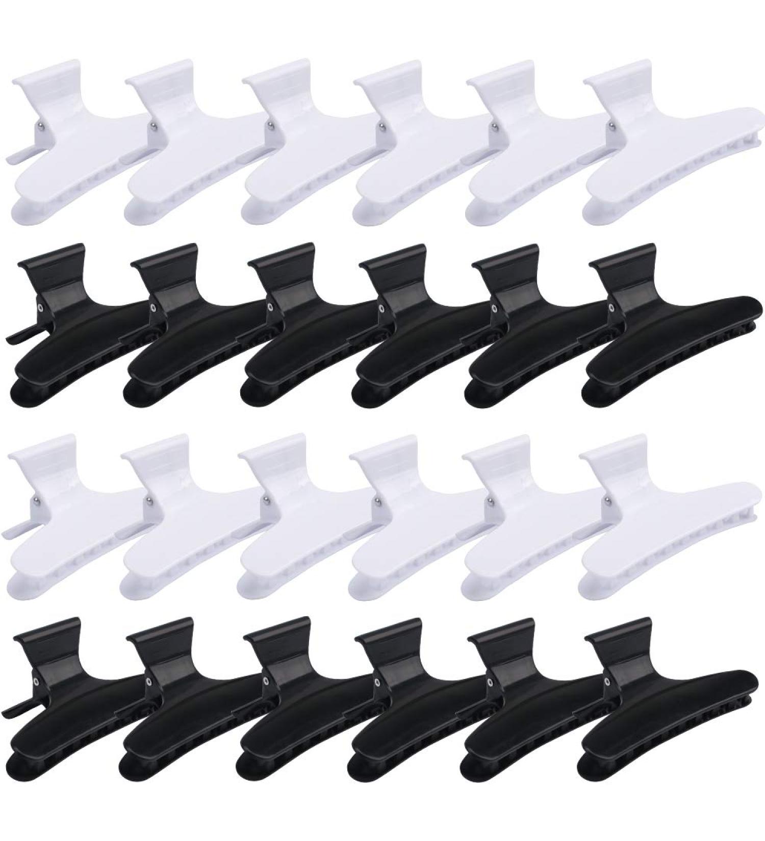 CIEHER 24 Pack Butterfly Hair Clips for Women - Styling Sectioning and Chip Clips - Black and White - Buy Online on GoSupps.com
