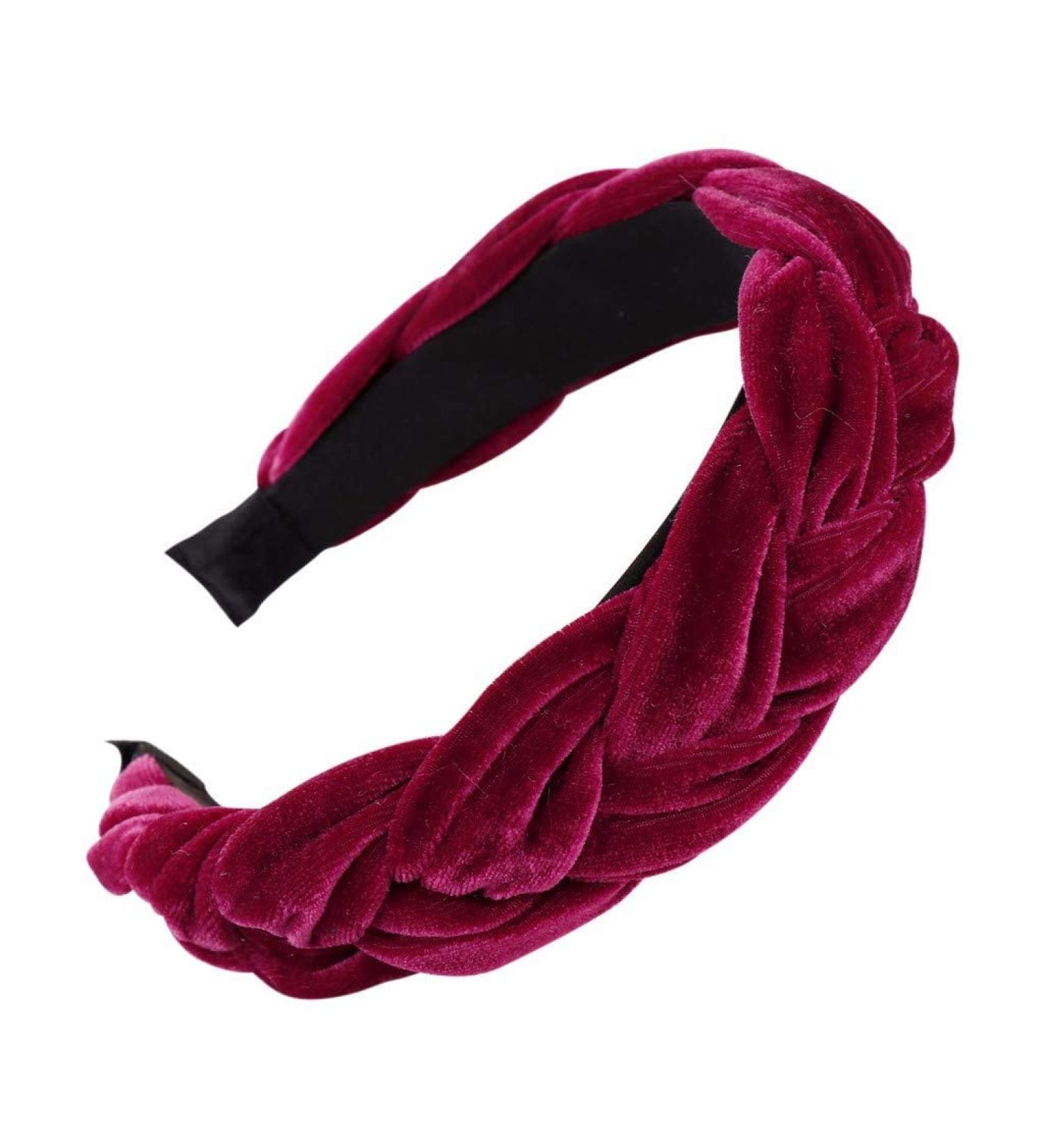 "MIRRAY"Ladies Rockabilly Fashion Velvet Braid Hairband Hair Head Hoop Sweet New Trend Summer Hair Headband Wine