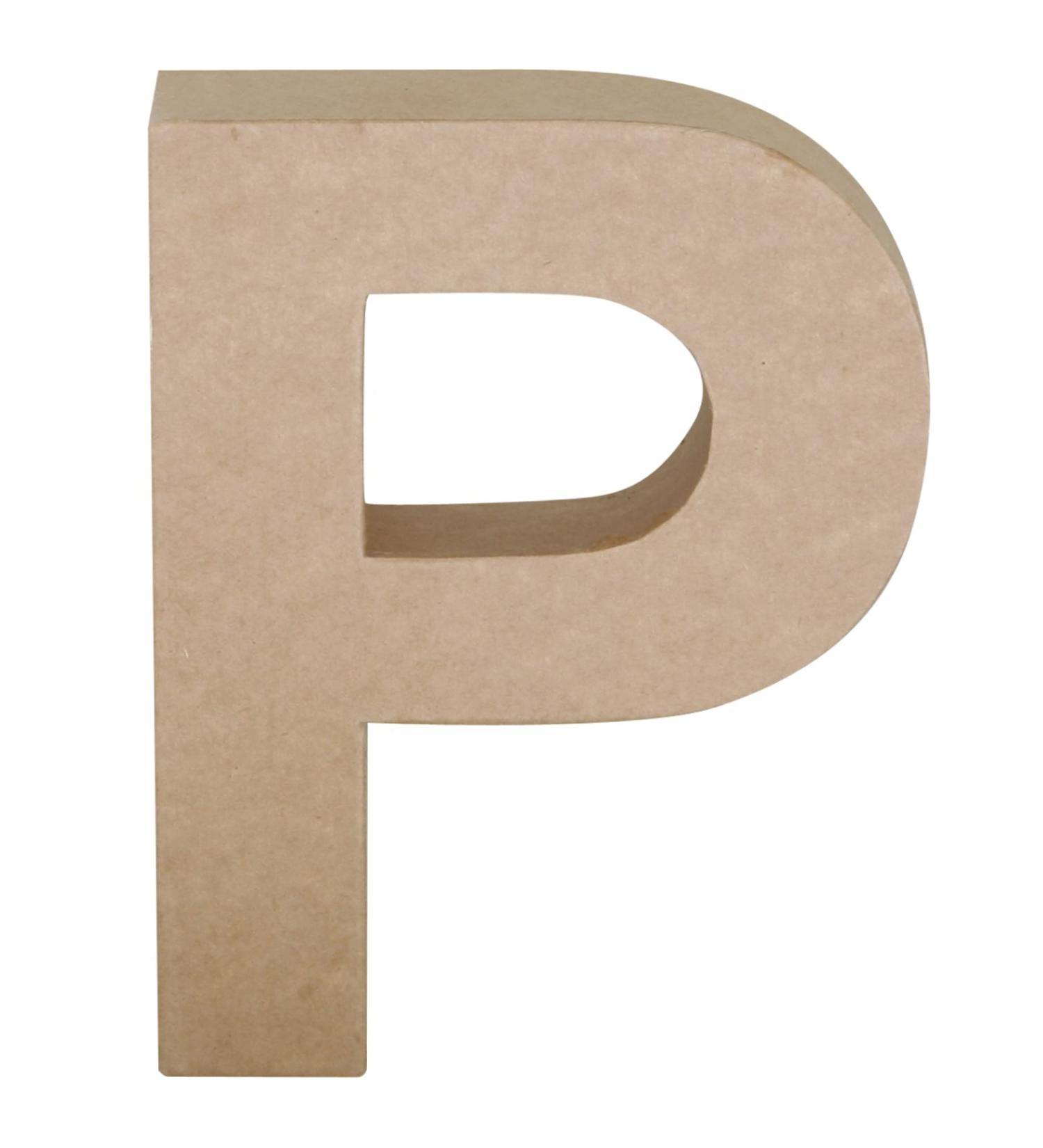 Papier Mache Paper Mache Letter P  7 Size  Brown