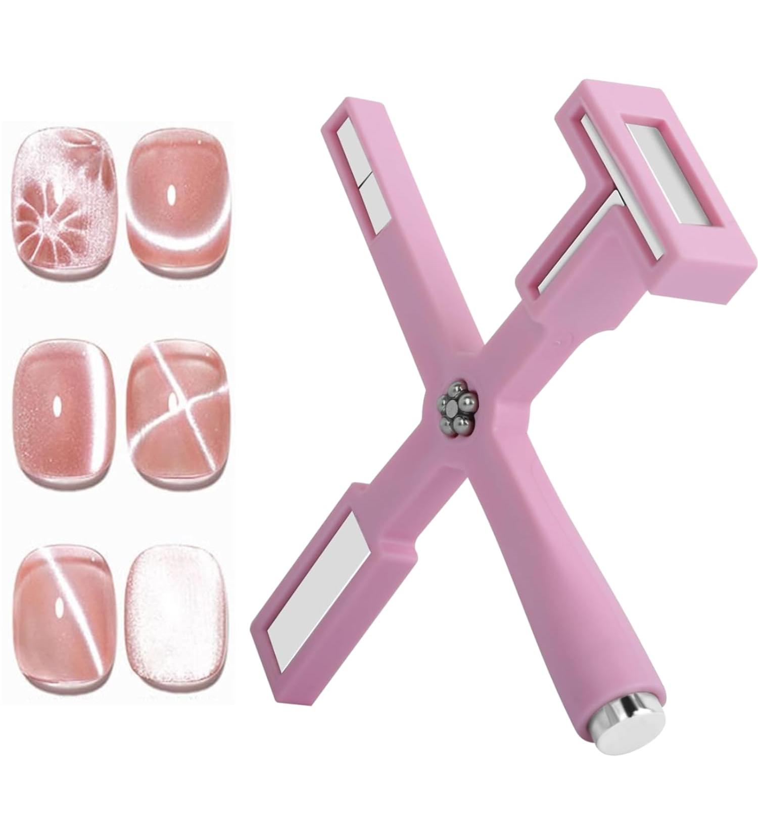 NATOSU 5 in 1 nail magnet Set for 3D Cat Eye Gel Polish Tools Multi-Function Nail Magnetic Pens With Silicone Protective Case Magnet Wall for Nail Design Art Diy Accessories