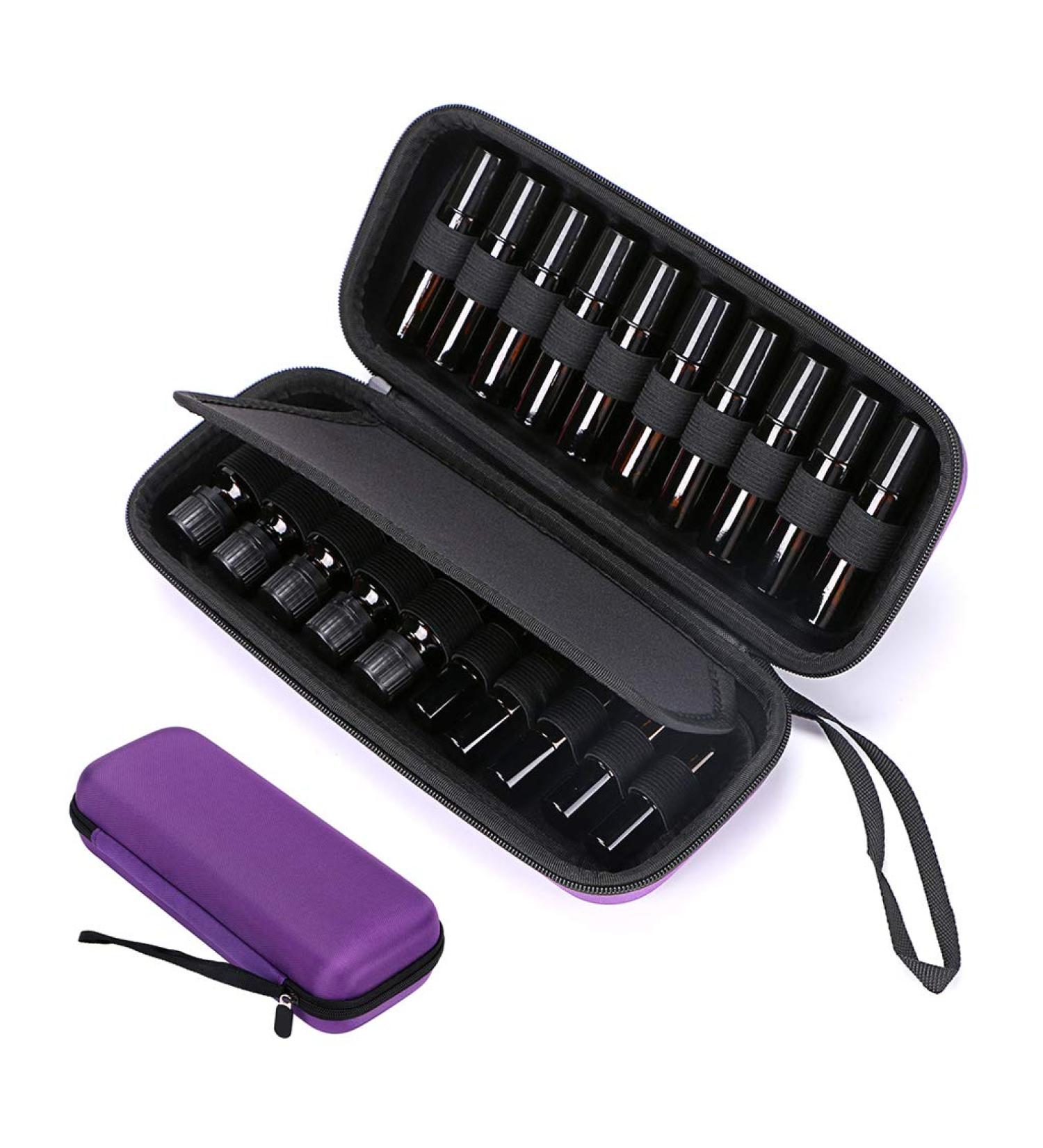 Buy BTSky Eva Essential Oil Bag - Waterproof Hard Shell for 20 Bottles (10ml 5ml) - Purple Carrier Pocket - Perfect for Essential Oils - Buy Online on GoSupps.com