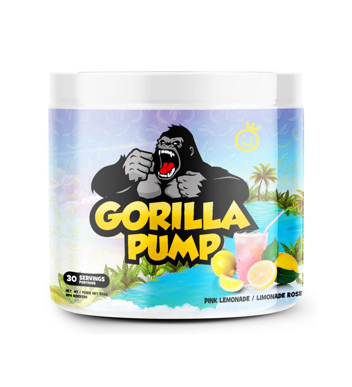 Yummy Sports Gorilla Pump Pre Workout Powder - Non Stim Pre Workout Supplement for Energy Boost for Energy Boost Focus and Pump - Sports Nutrition Pre-Workout Powder for Men & Woman - 255g 30 Servings - Pink Limonade - Buy Online on GoSupps.com