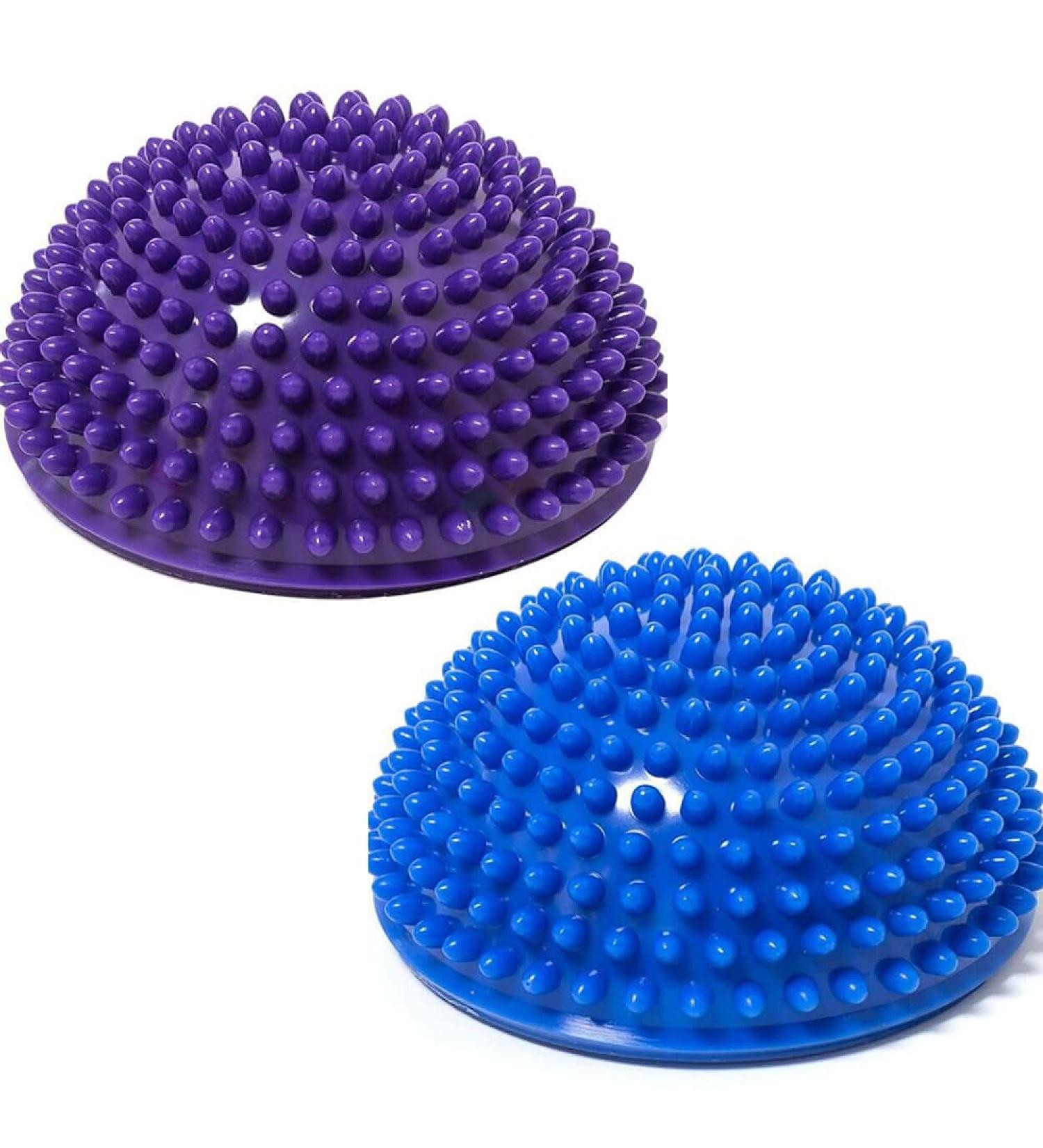 Axinyue 2PC Igelball Massage Balls - Hedgehog Foot Massagers for Stress Relief & Reflexology - Purple & Blue - Buy Online on GoSupps.com