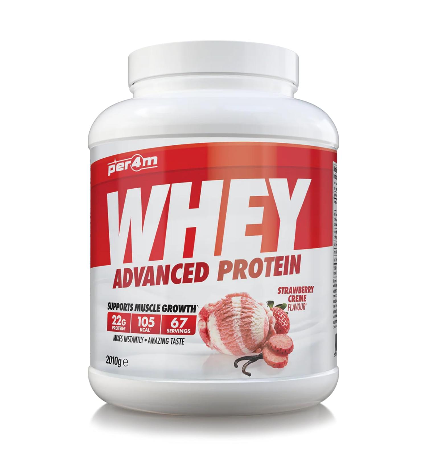 per4m Advanced Whey Protein 2 Supplement 2 kg Strawberry Cream 5060660080021 - Buy Online on GoSupps.com