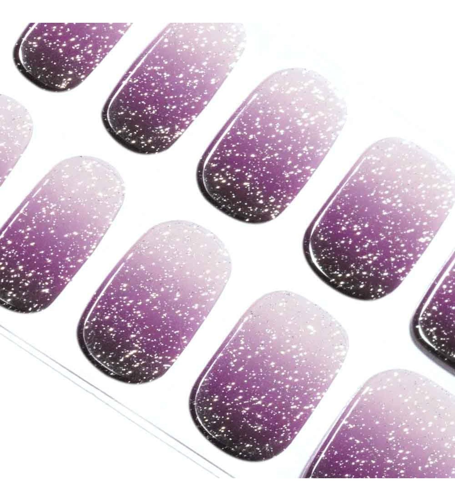 Danni & Toni Ursula Violet Gradient Glitter Gel Nail Films - Self-Adhesive UV Nail Foil Wraps (28 Stickers) - Buy Online on GoSupps.com