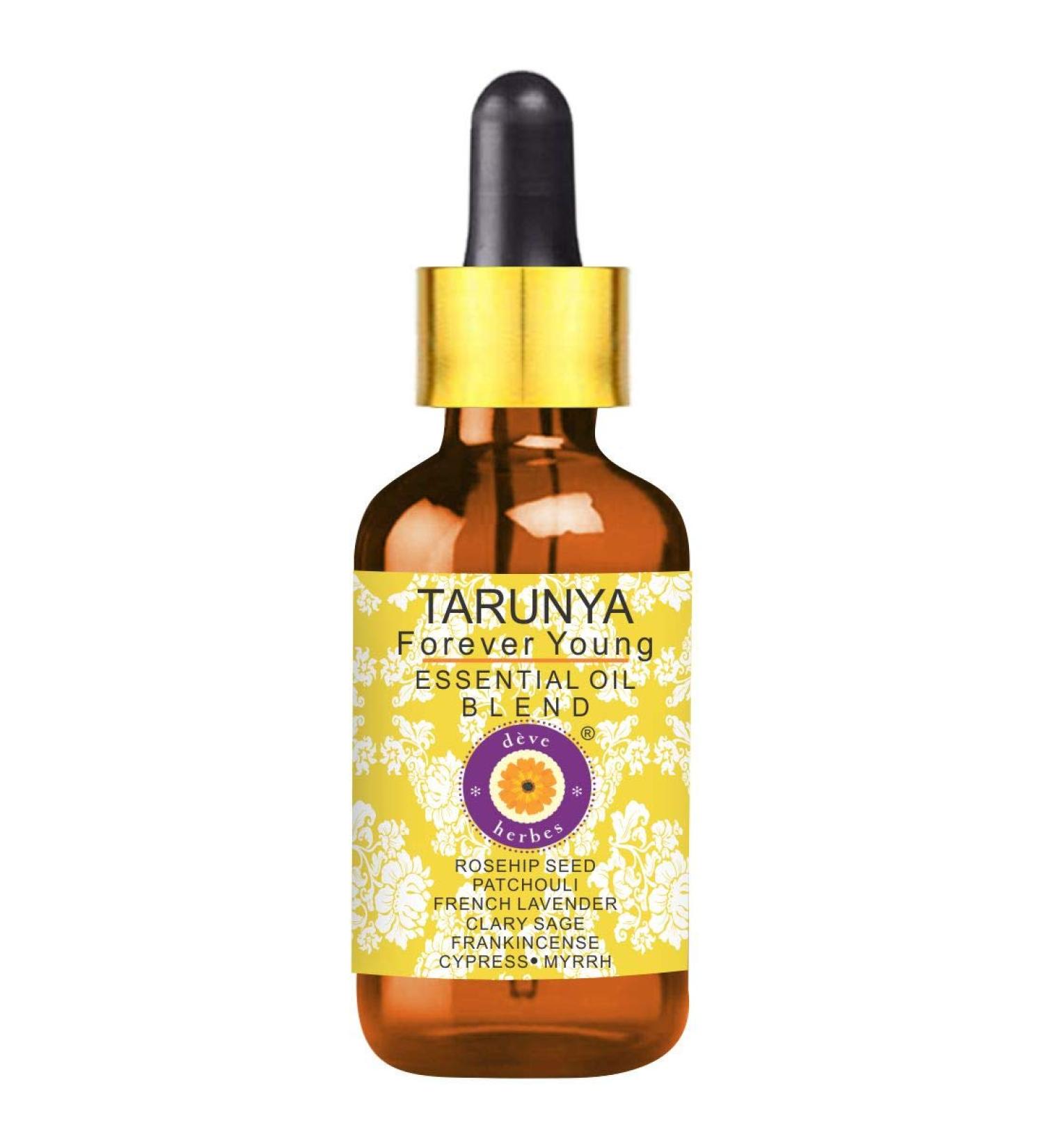 Deve Herbes Tarunya - Forever Young - Anti Ageing Blend of Patchouli Cypress Clary Sage Myrrh Frankincense French Lavender Essential Oils in Chilean Rosehip Oil 15ml (0.50 oz) Tarunya 15ml (0.50 oz )Tarunya - Buy Online on GoSupps.com