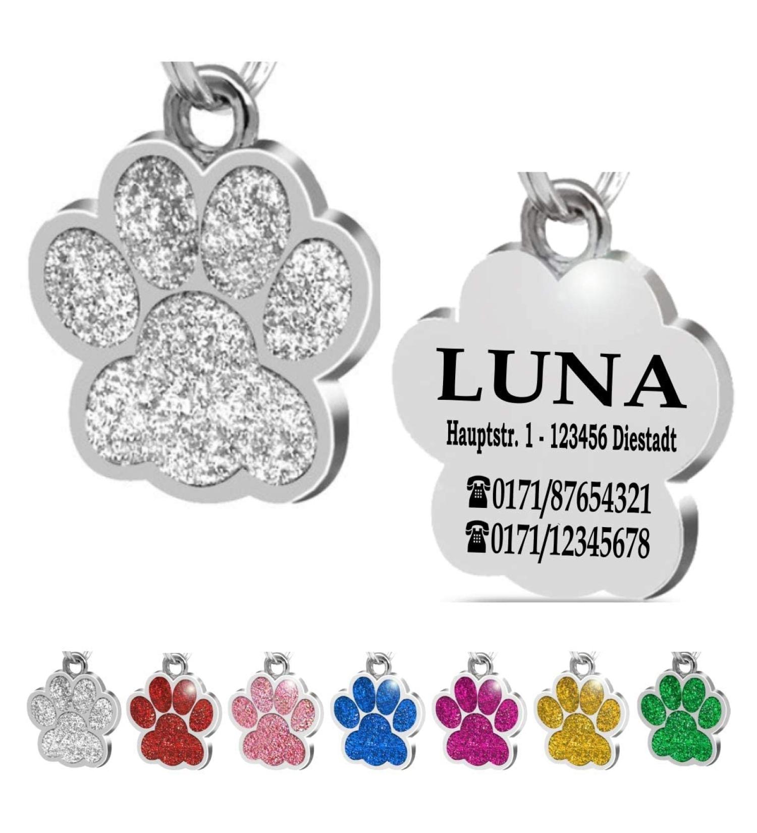 Personalized Paw-Shaped Pendants for Dogs & Cats | Ibera Gifts - Custom Engraved Collars & Tags in Silver - Buy Online on GoSupps.com