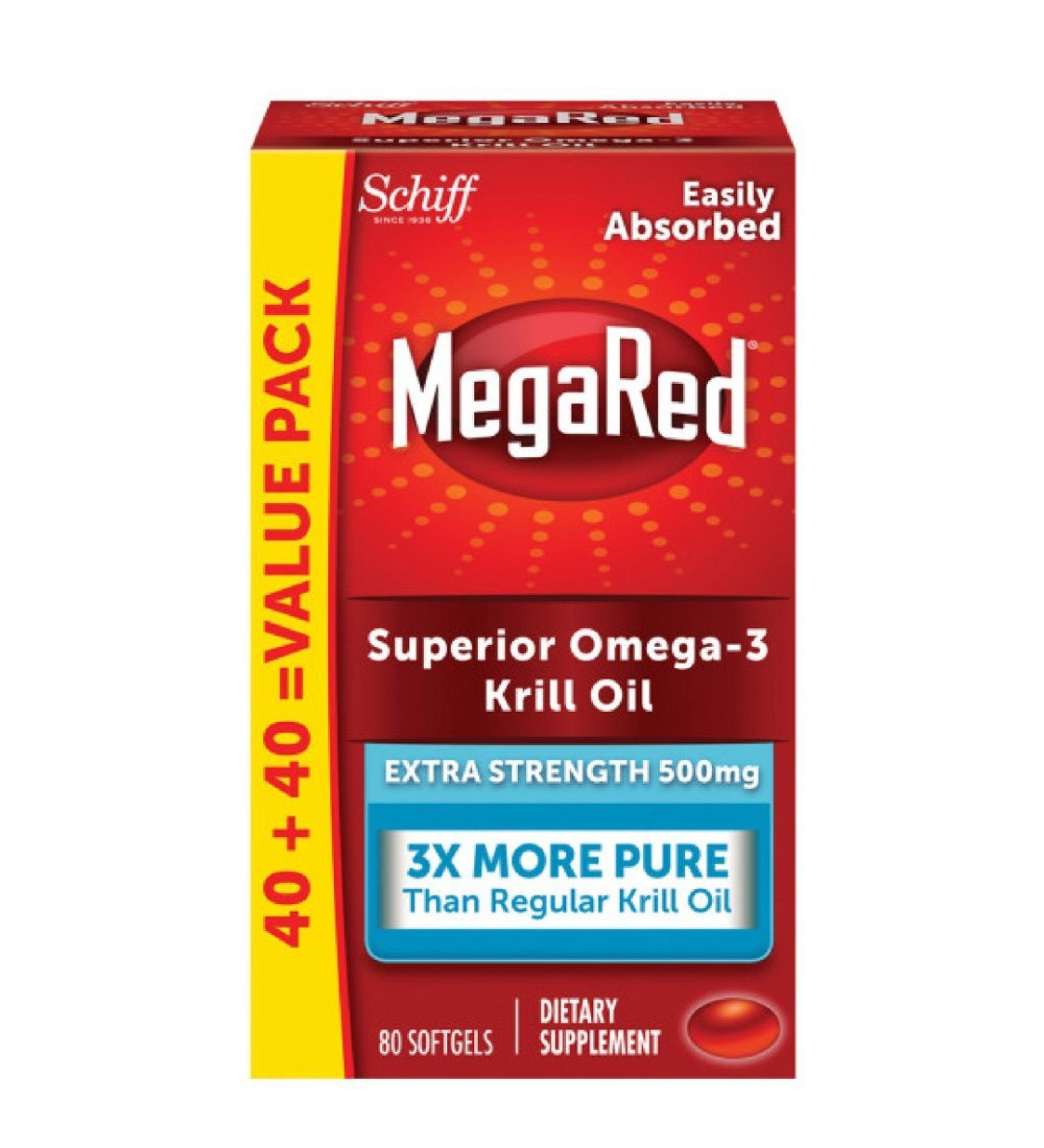Shop Schiff MegaRed Superior Omega-3 Krill Oil 500 mg â€“ 80 Softgels for Optimal Heart & Joint Health - Buy Online on GoSupps.com