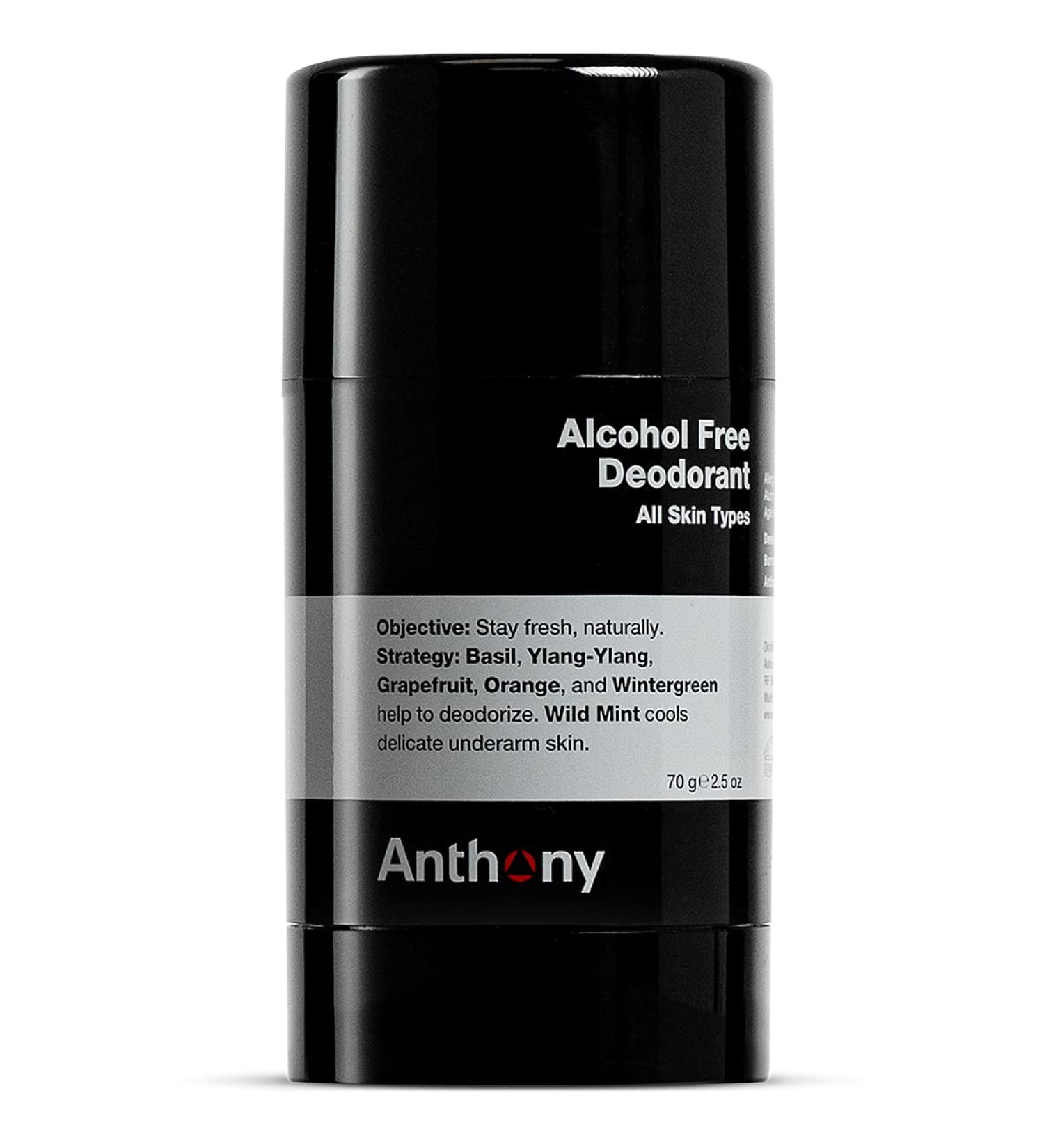 Anthony Alcohol-Free Aluminum-Free Deodorant for Men - Sport Strength Stick, Non-Irritant Cool Gel for Sensitive Skin - 2.5oz Pack of 1 - Buy Online on GoSupps.com