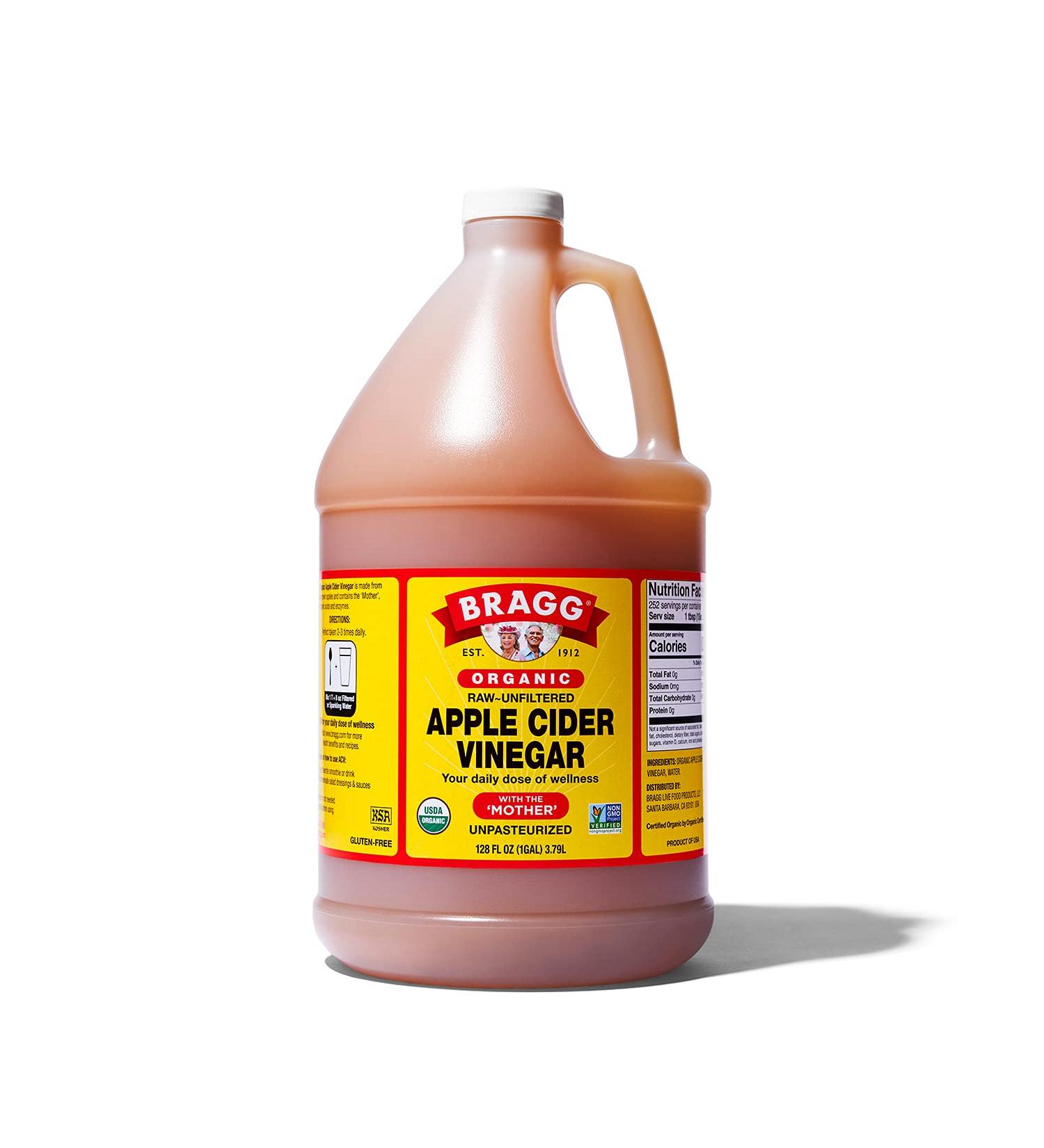 Organic Raw Apple Cider Vinegar Unfiltered Bragg 1 Gal (128oz) - Premium Liquid - Buy Online on GoSupps.com