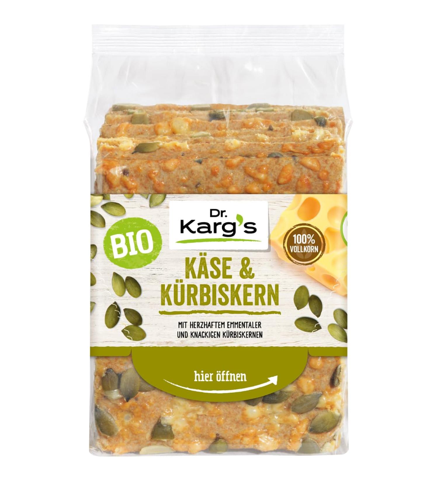 Buy Dr. Karg s Organic Crispbread with Cheese & Pumpkin Seeds - 100% Whole Grain Vegetarian High Fiber No Additives 10x200g - Buy Online on GoSupps.com
