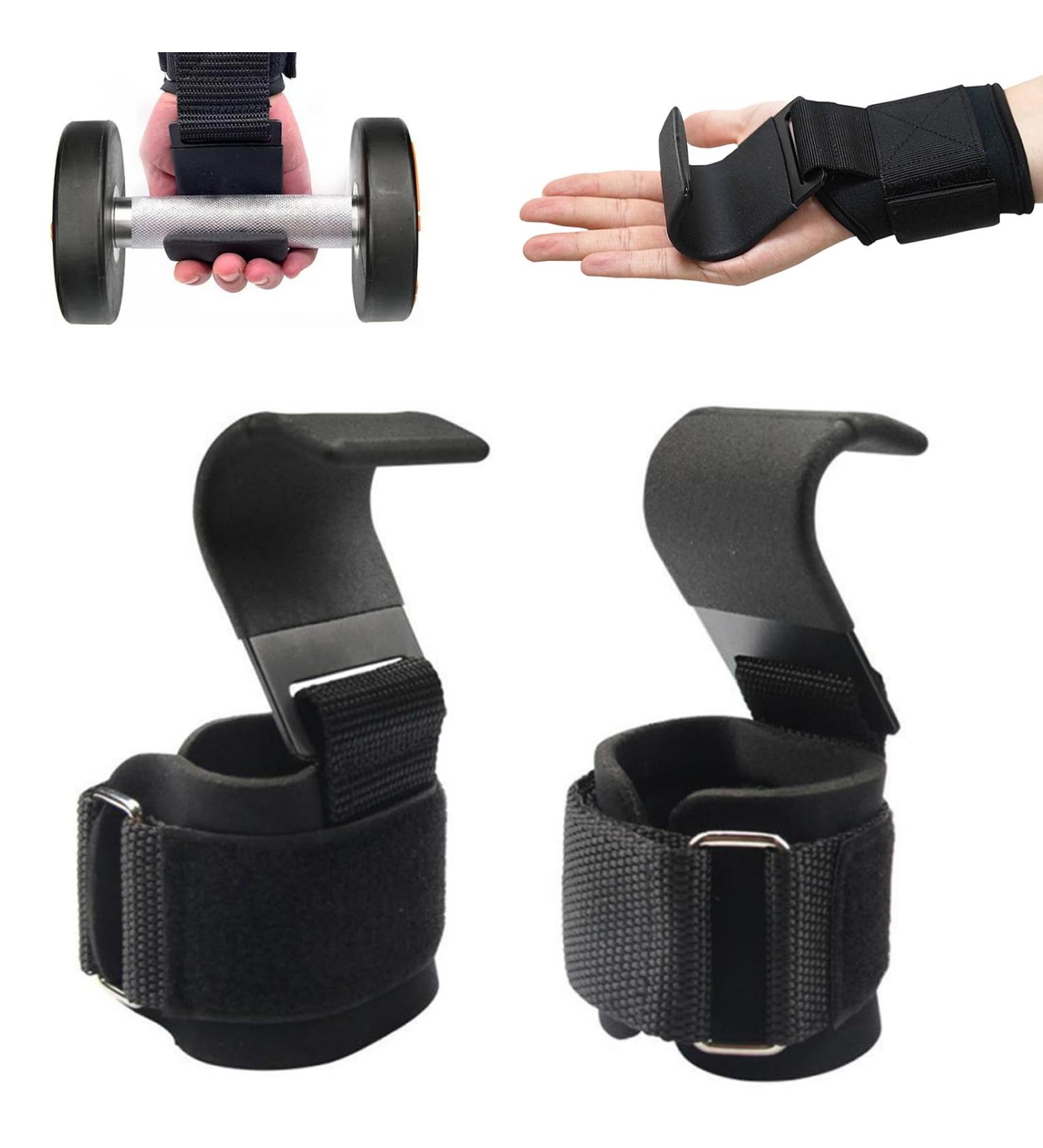 JORTMRD 2-Pack Train Aids with Hooks for Strength Training & Pull-Ups | Lift Weights Safely - Fast Grip Gym Accessories for Men & Women - Joint Protection (Black) - Buy Online on GoSupps.com