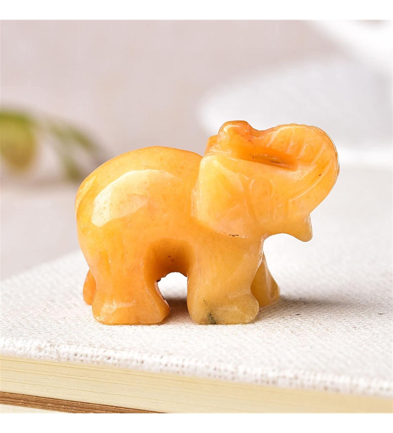 Handmade Carved Tangling Jade Elephant Gemstone Natural Crystal Figurine Good Luck Ornaments FZUGEDRLI (Color : Topaz) - Buy Online on GoSupps.com