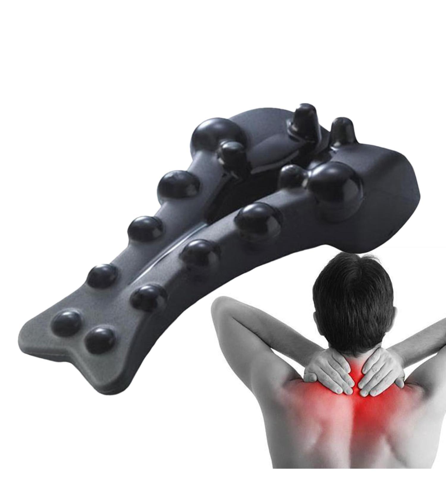 Anulely Trapezoidal Point Massage Device - Neck Stretcher & Shoulder Relaxer for Posture & Pain Relief | Black - Buy Online on GoSupps.com