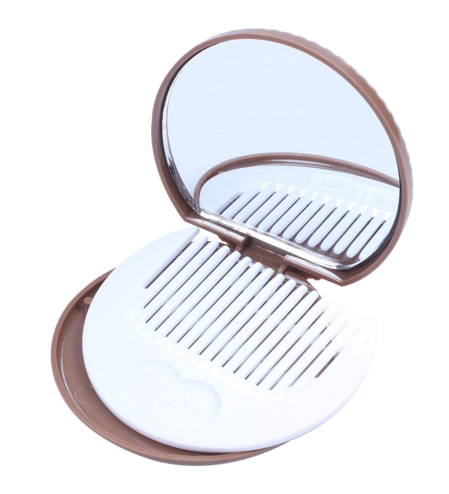 Myhoomowe 1x Cute Cookie Shaped Design Mirror Makeup Comb Brown - Buy Online on GoSupps.com