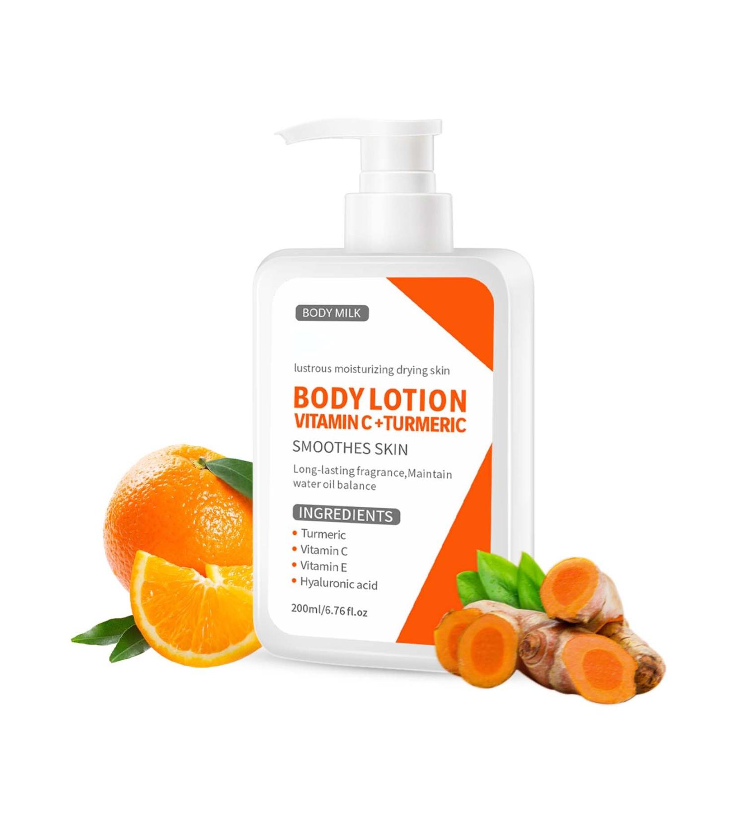 Trendyfave Turmeric Body Lotion Body Moisturiser With Turmeric And Vitamin C Remove Dark Spots Moisturizing Body Lotion for Dry Skin Body Skin Care Smooth Skin Large-capacity 200ml - Buy Online on GoSupps.com