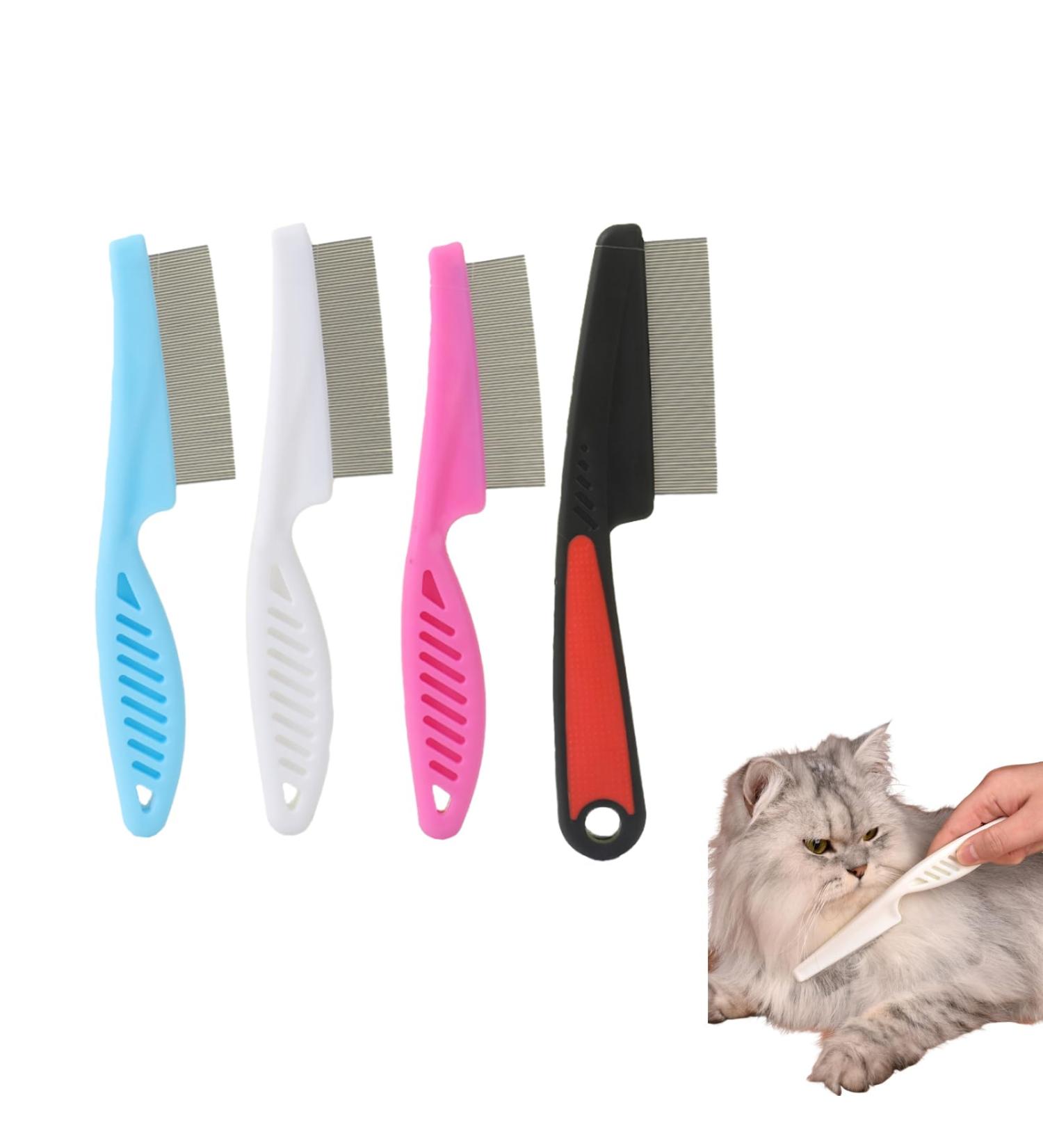 4-Piece Lice & Flea Comb Set for Cats & Dogs - Durable Multifunctional Pet Grooming Tool for Removing Lice Fleas and Ticks - Buy Online on GoSupps.com