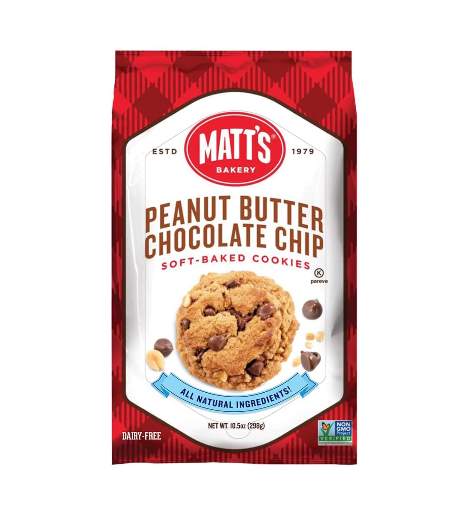 Matt's Bakery Peanut Butter Chocolate Chip Cookies - Soft-Baked, Non-GMO, All-Natural (10.5oz) - Buy Online on GoSupps.com