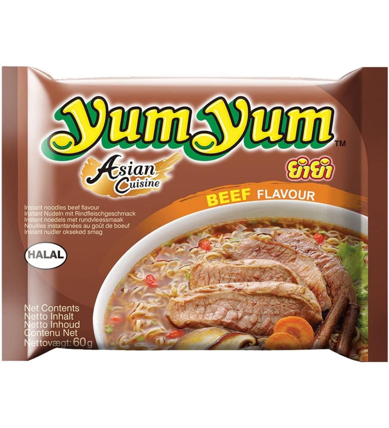 Yumyum Instant Beef Noodles Beef Flavored Noodle Soup 60g (Box of 30 sachets) - Buy Online on GoSupps.com