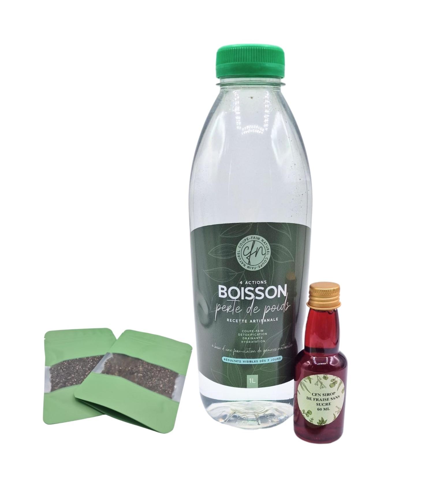 CFN - Sugar-Free Strawberry Slimming Drink - Weight Loss Fat Burner and Effective Appetite Suppressant - Natural Ingredients Flat Stomach Anti-Cellulite Improved Digestion - French Brand - 7 Days - Buy Online on GoSupps.com