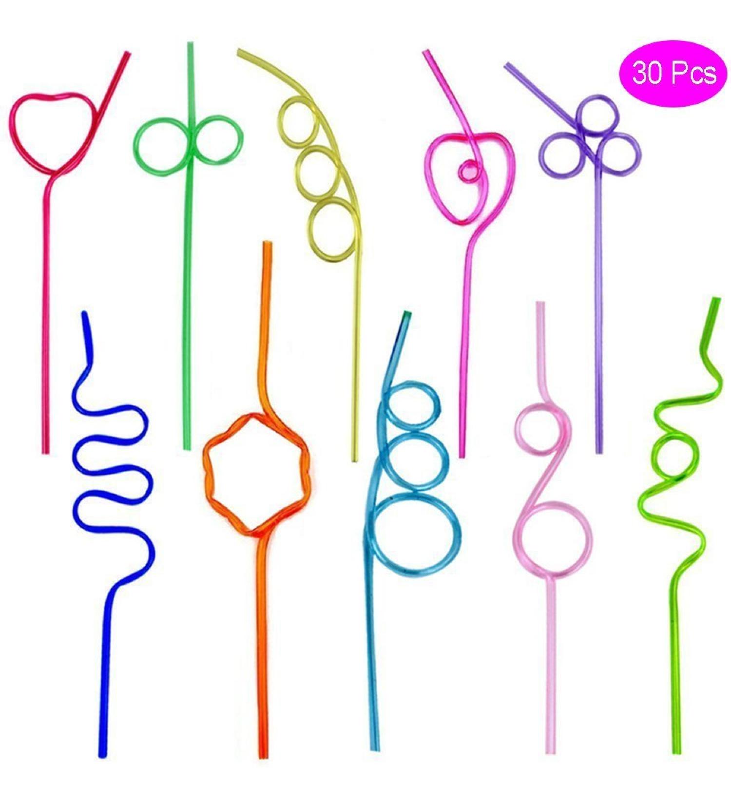 Crazy Loop Straws Drinking 30 Pcs Silly Colorful for Various Beverage Decoration Spiral Funny Reusable Straws - Buy Online on GoSupps.com