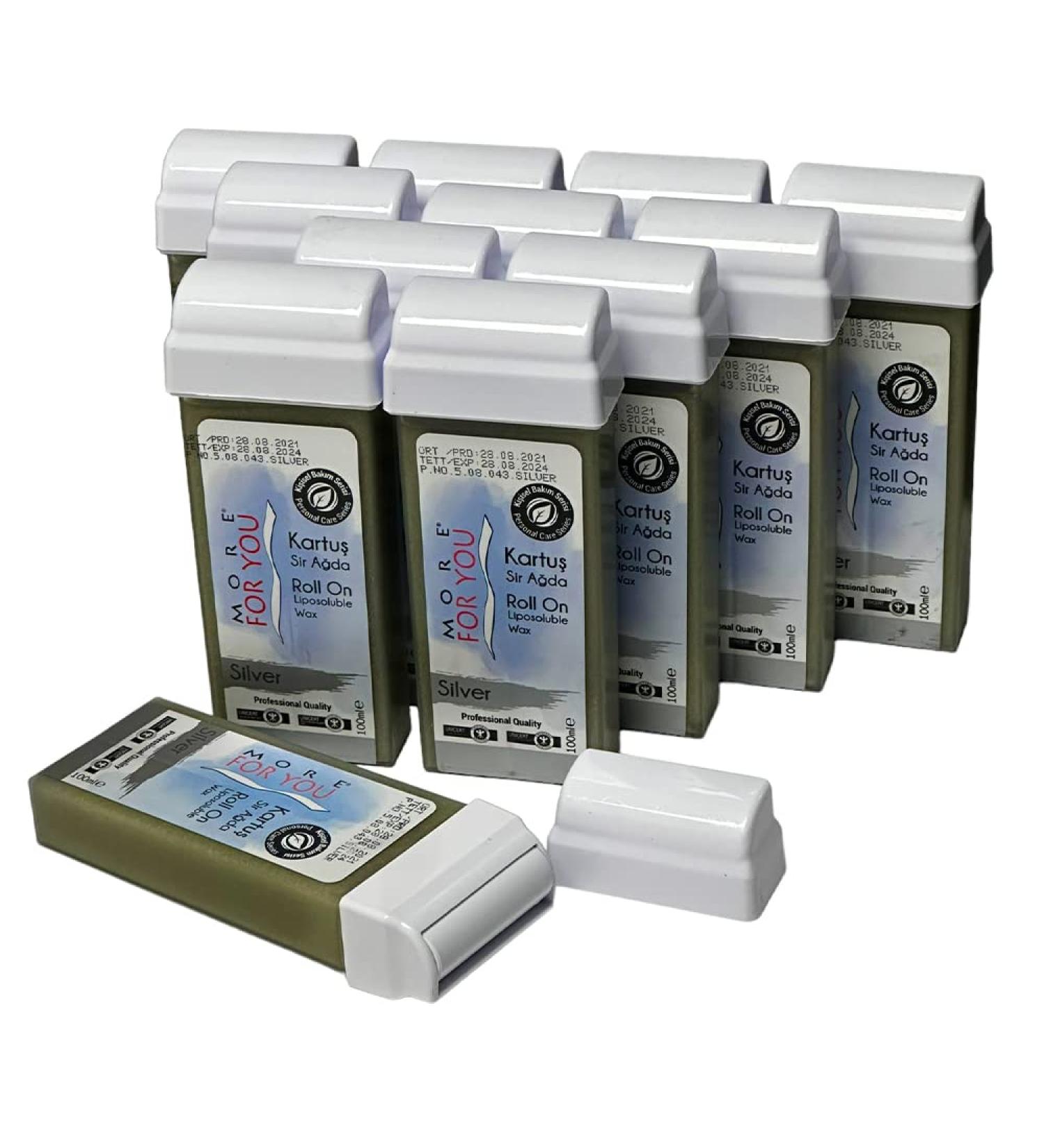 More for You Silver Waxing Pads - 100ml Roll-On Depilatory Wax - Hair Removal Spatrons (12 Pack) - International Shipping - Buy Online on GoSupps.com