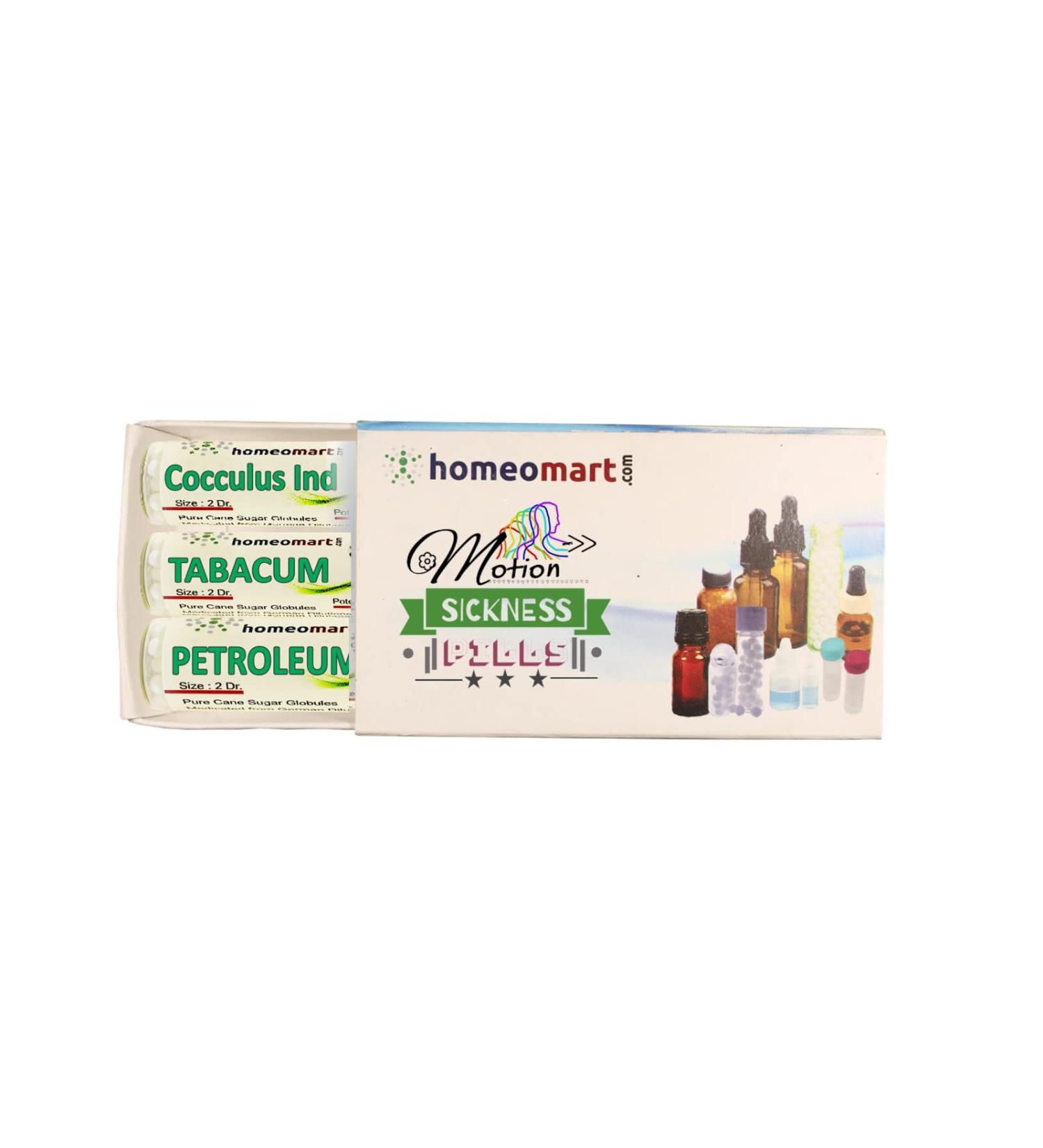 Motion Sickness Relief Homeopathic Kit - Petroleum 200, Cocculus Indicus 200, Tabacum 30 | Pack of 3 - Buy Online on GoSupps.com