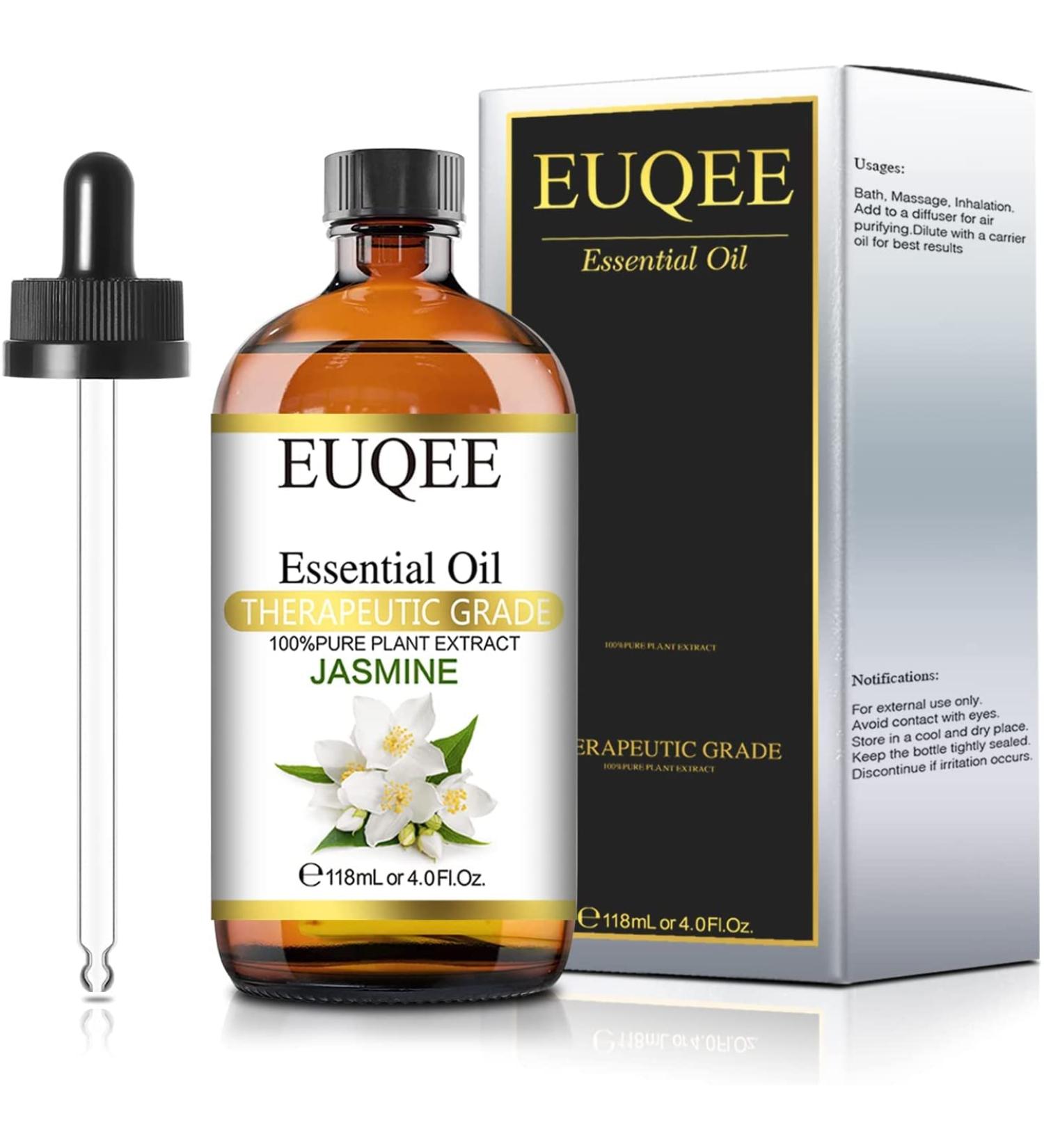 EUQEE Jasmine Essential Oil 118ml - Pure Natural Diffuser Oil for Home Aromatherapy - Buy Online on GoSupps.com