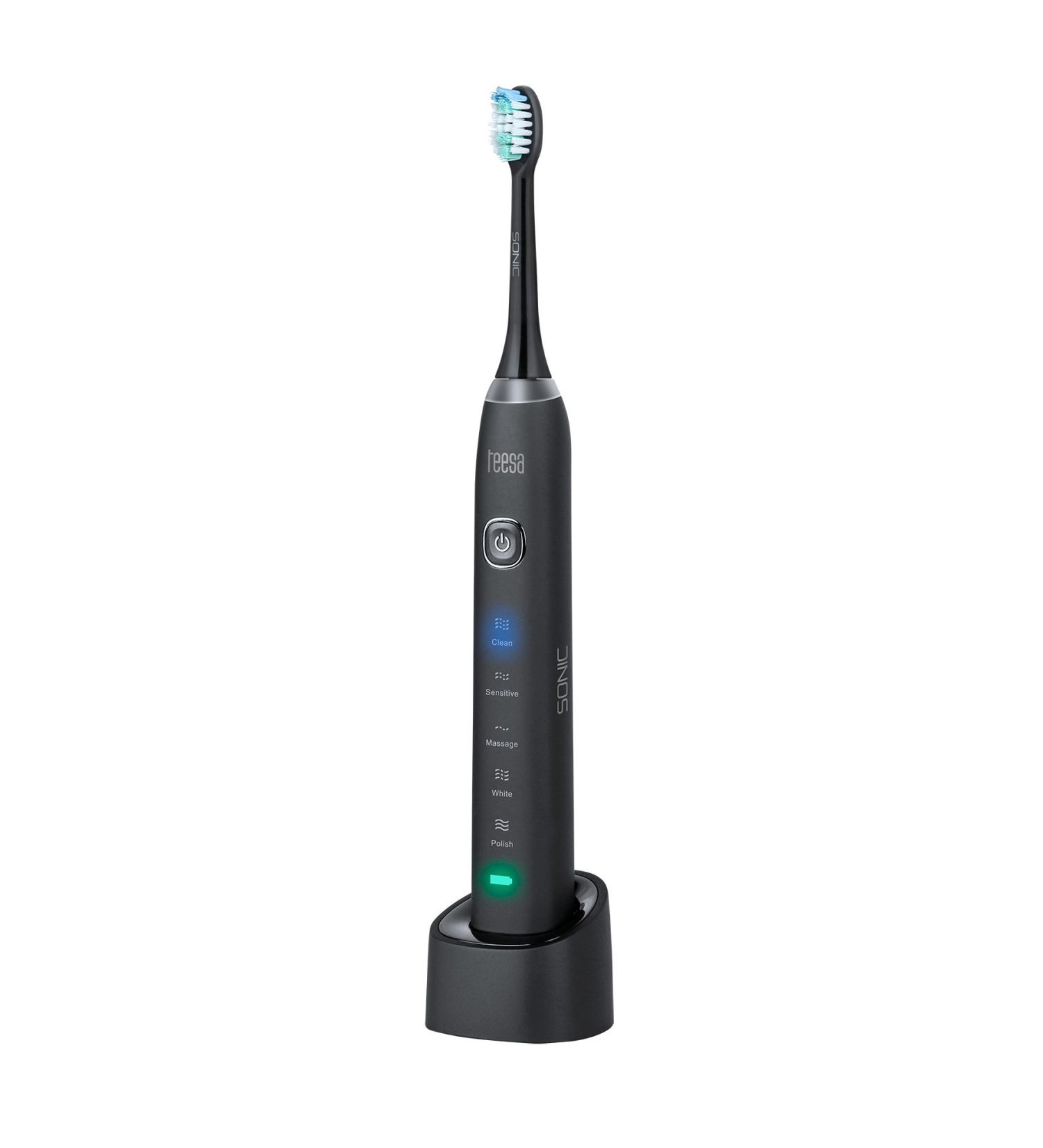 Teesa Sonic Black Toothbrush TSA8015 - 5 Cleaning Programs for Ultimate Oral Care - International Shipping Available - Buy Online on GoSupps.com