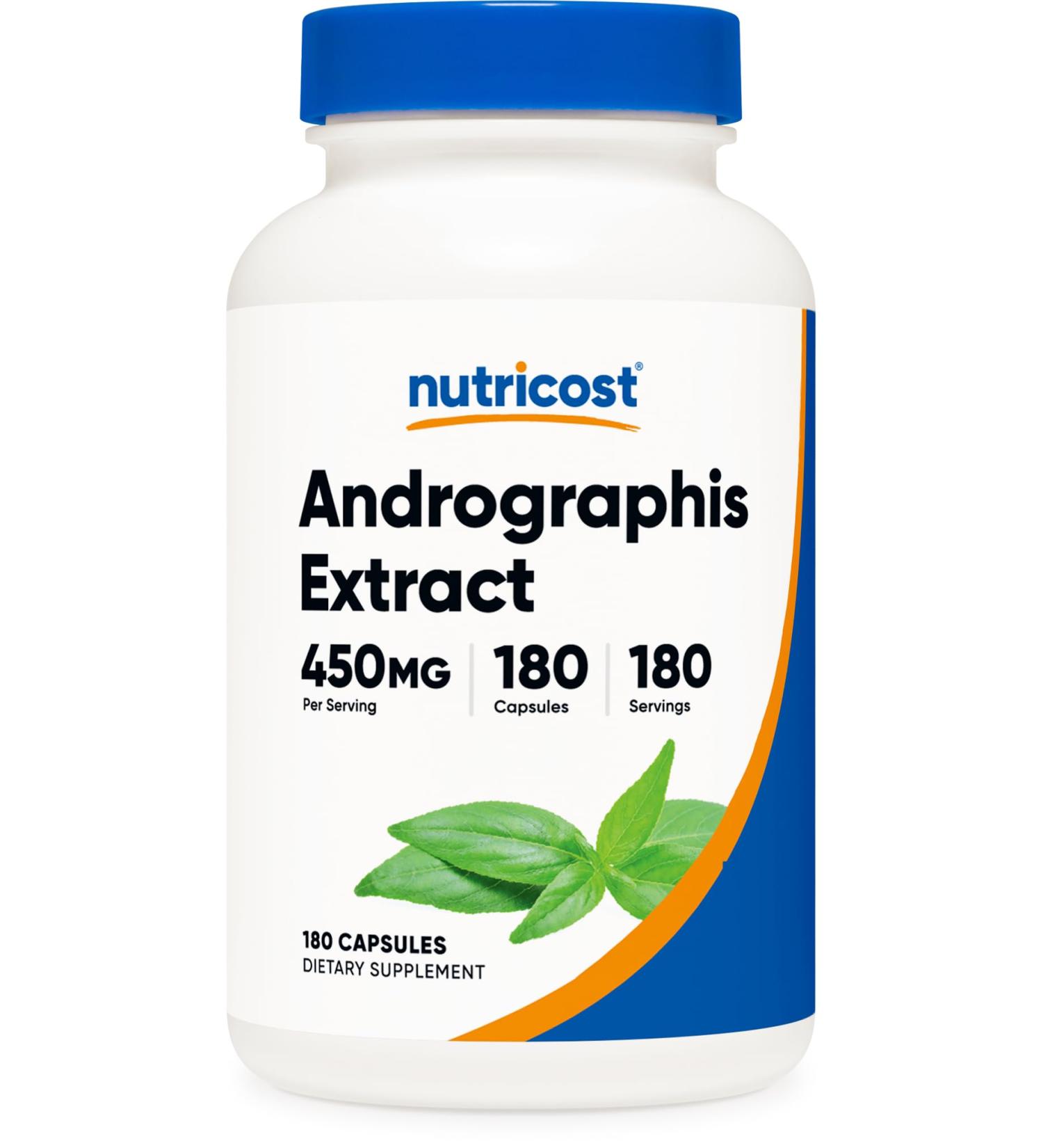 Nutricost Andrographis Extract 450mg 180 Vegetarian Capsules - Non-GMO & Gluten Free - Buy Online on GoSupps.com