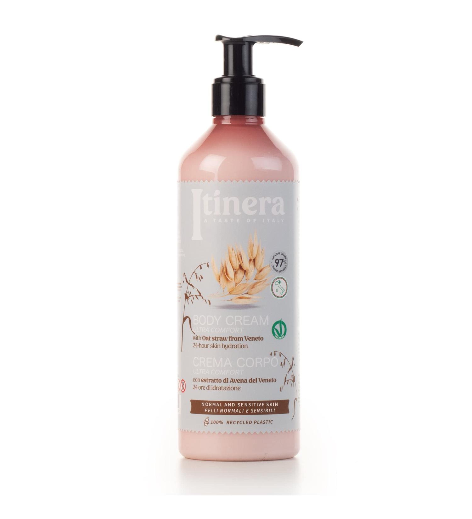 Itinera Ultra Comfort Body Cream - Vegan 97% Natural - Oat Straw for Normal & Sensitive Skin (12.51 fl oz) - Ship Worldwide - Buy Online on GoSupps.com