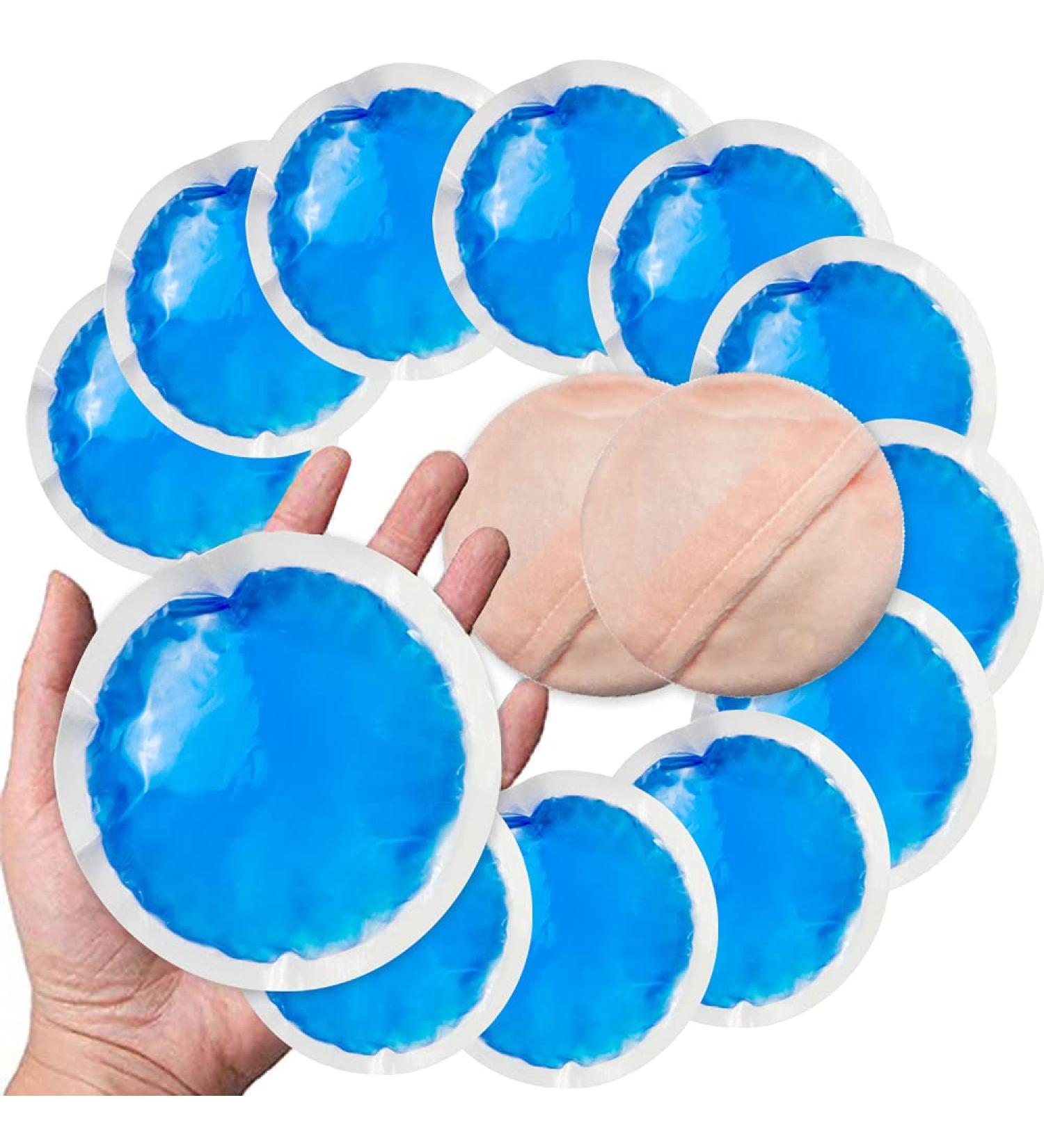12 Round Reusable Hot Cold Gel Packs - Pain Relief for Injuries, Breastfeeding, Wisdom Teeth Swelling - Mini Ice Packs with Cloth Backing & Sleeve - Buy Online on GoSupps.com