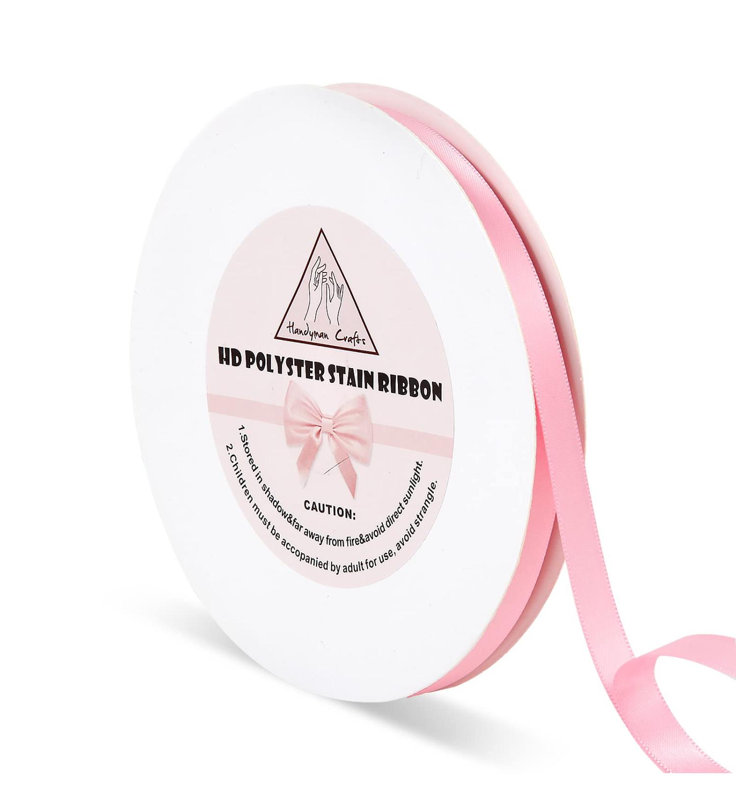 3/8 Pink Double Faced Satin Ribbon 50 Yards - Ideal for Wedding, Gift Wrapping, Floral Arrangements & Crafts - Buy Online on GoSupps.com