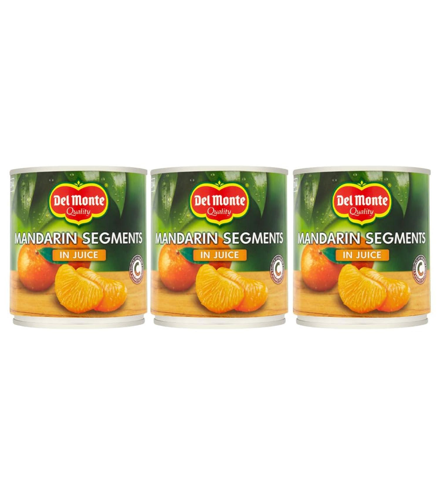 3 x 298g Whole Mandarin Fruit Segments In Juice Vitamin C Sweet Lunch Snack Cake Pie Topping