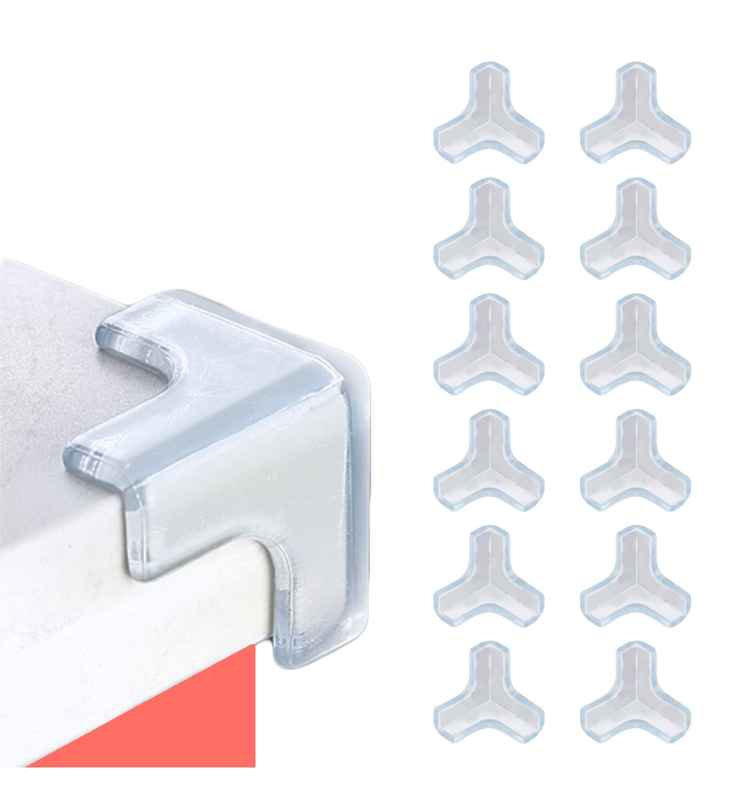 12Pcs Large Silicone Corner Protectors for Baby | T-Shaped Table & Furniture Guards | Strong Adhesive Baby Proofing | 1.7inch Length - Buy Online on GoSupps.com
