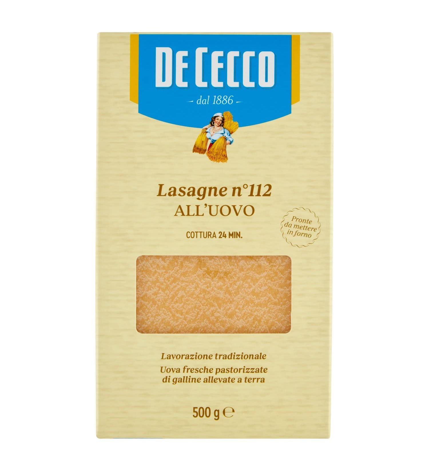  De Cecco De Cecco Italy.Lasagne Set of 6 bottles of varnish 6 x 500 g - Buy Online on GoSupps.com
