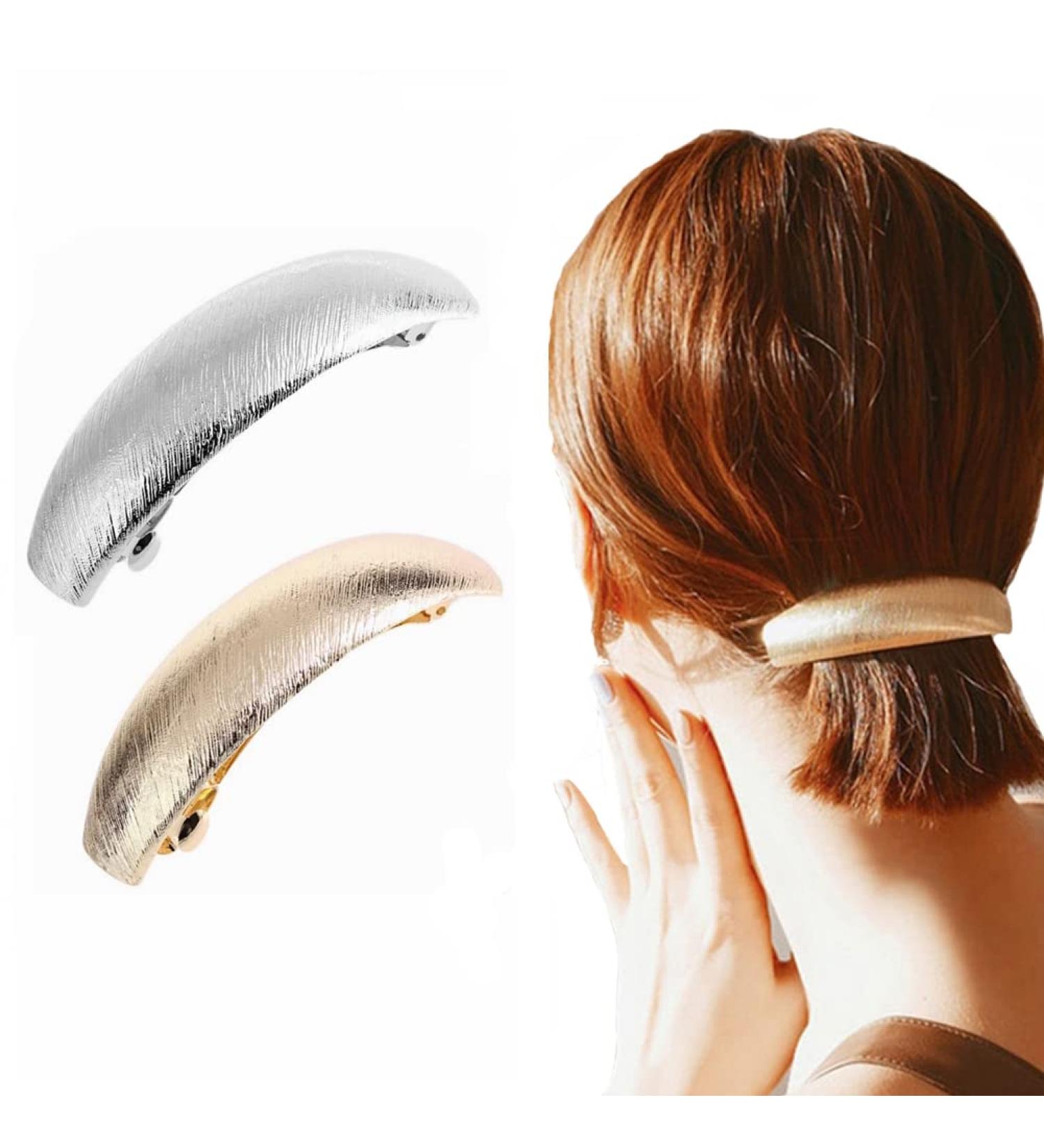 Shop Exquisite 2-Piece Retro French Metal Hair Clips for Women & Girls - Elegant Hair Jewelry in Gold & Silver Tone - Buy Online on GoSupps.com