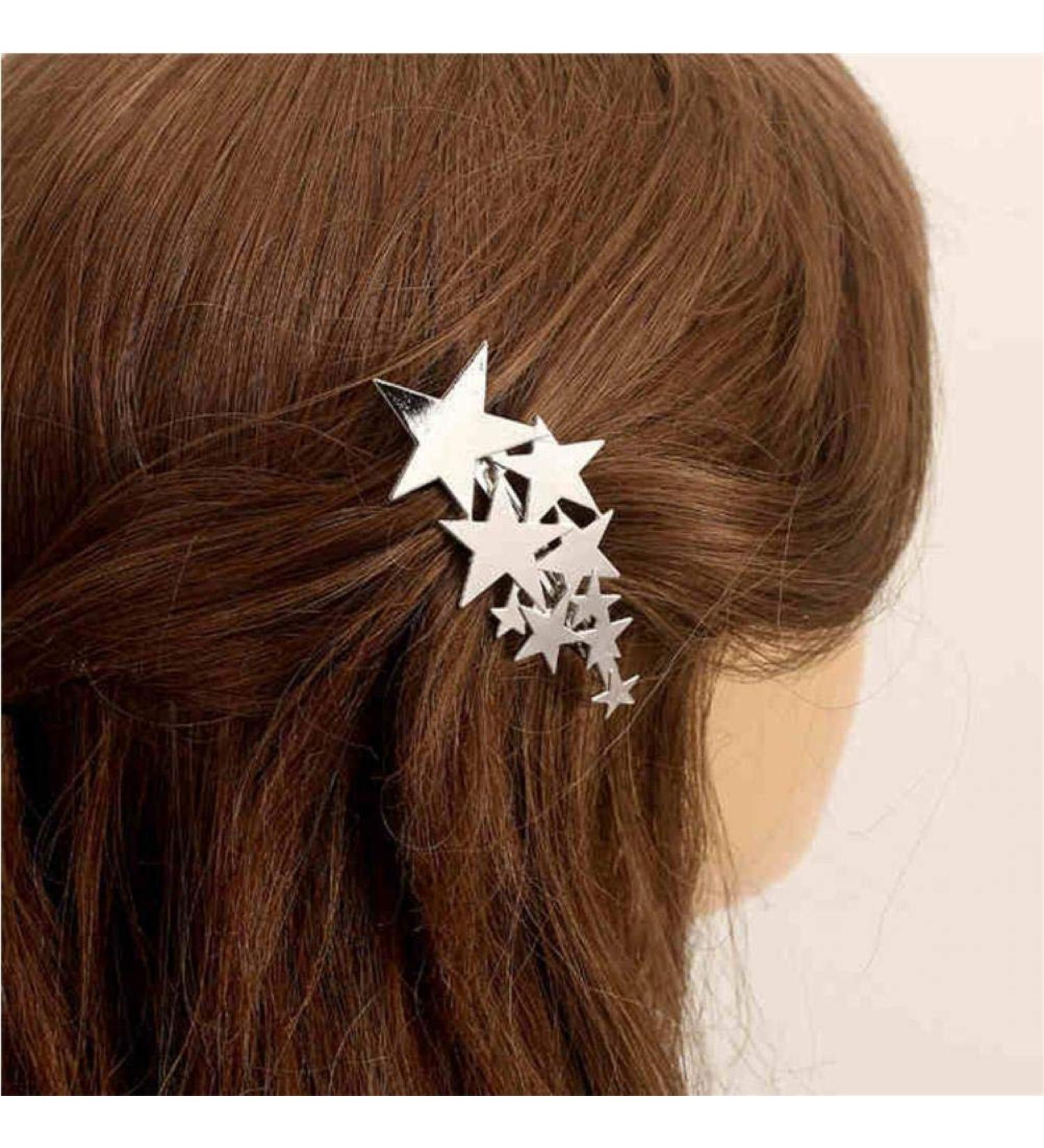TOSSPER Silver Hair Ornament Headband & Alloy Star Hair Clip - Cute Acetate Hairpin for Women | International Shipping Available - Buy Online on GoSupps.com