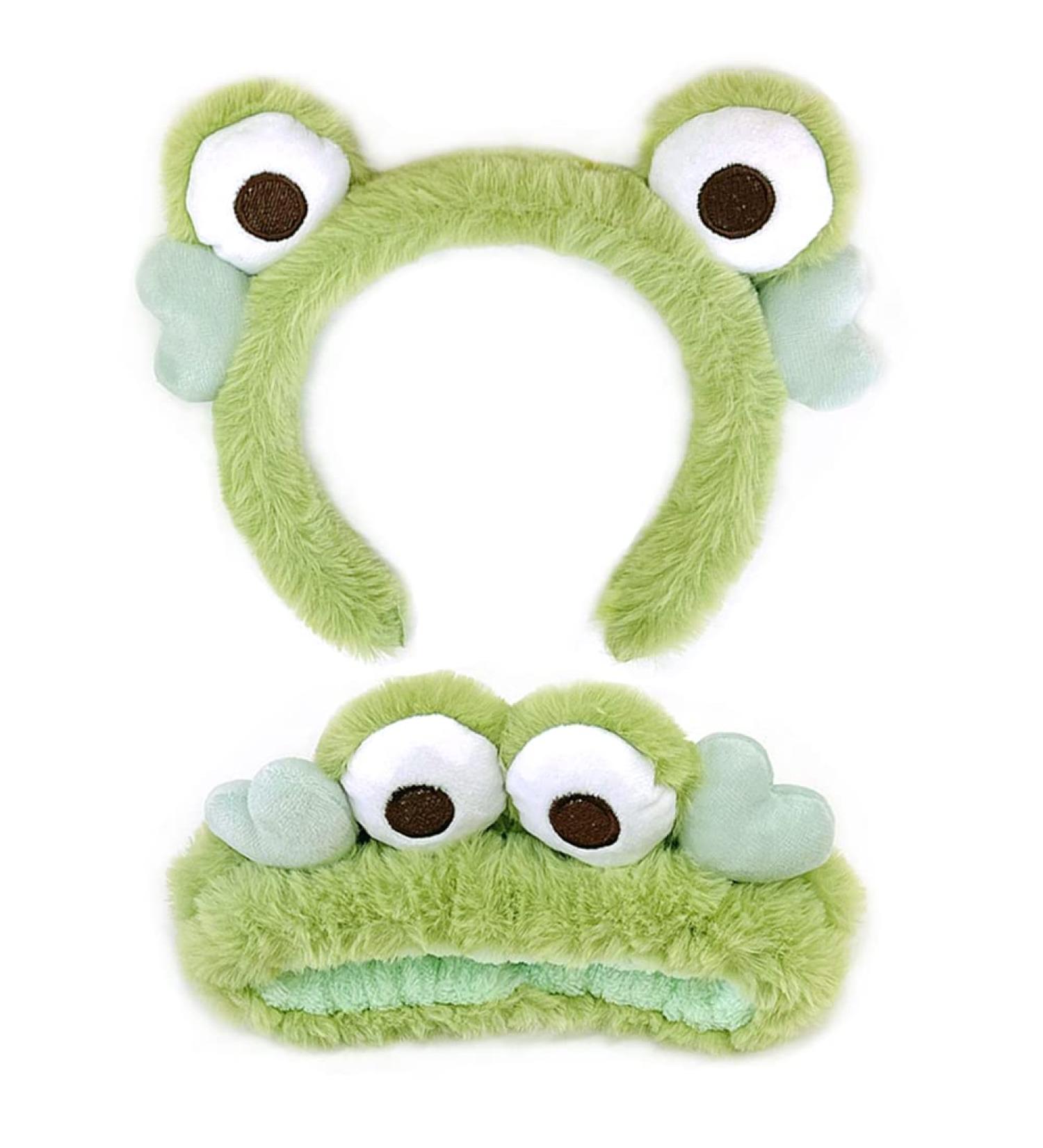 2-Pack Frog Spa Hairband & Head Wrap for Girls and Women - Cute Elastic Hair Accessories for Face Washing, Shower, Sports, Yoga, Makeup and Skincare - Buy Online on GoSupps.com