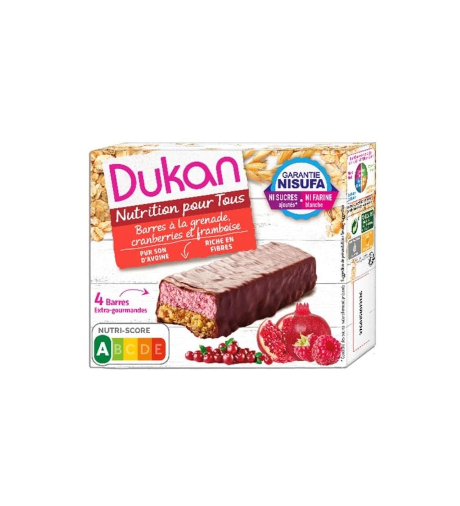 Dukan Cranberries Pomegranate Raspberry Bars 4 Bars