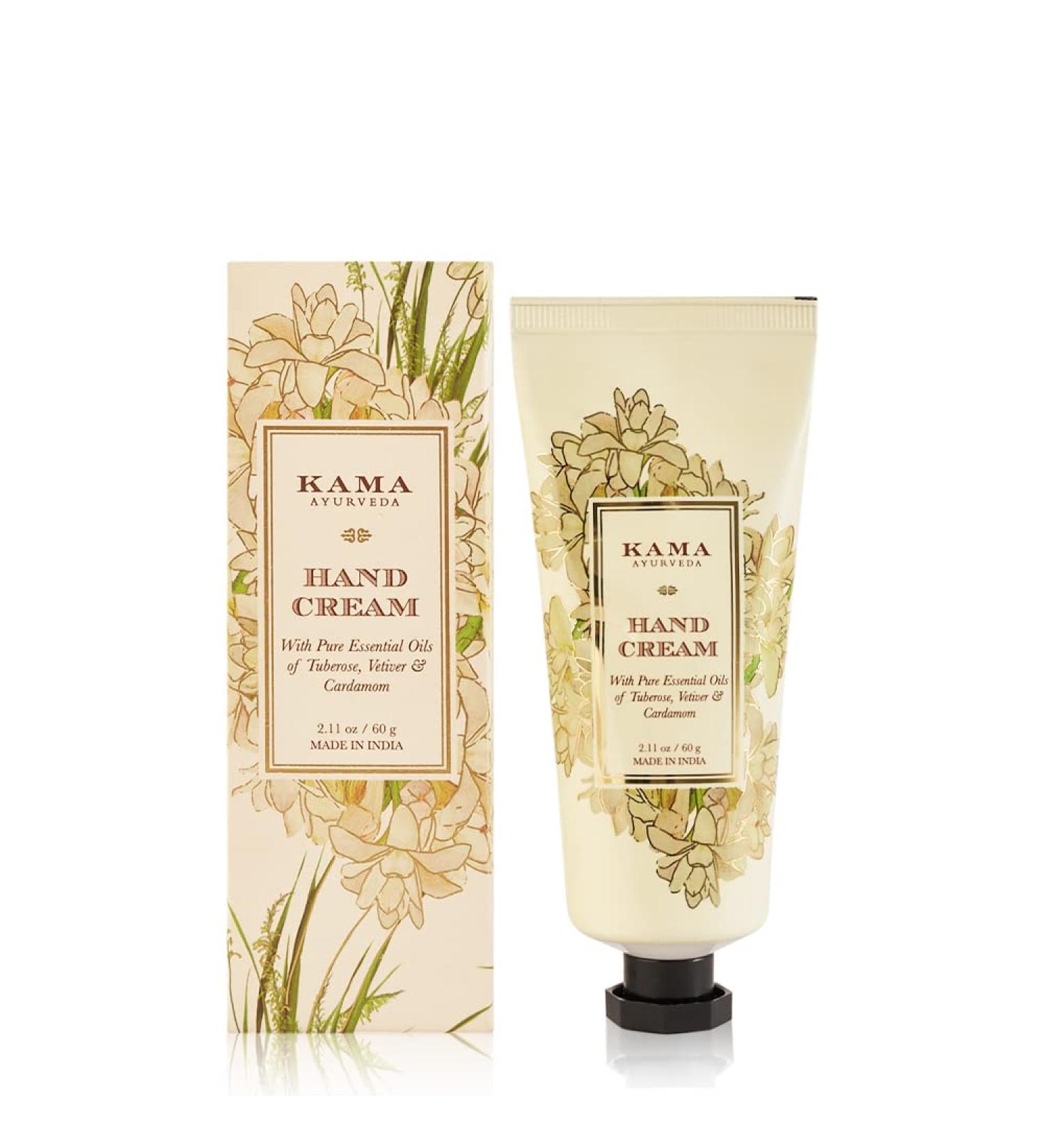 Kama Ayurveda Hand Cream - Tuberose Vetiver & Cardamom Essential Oils | 60 gm | International Shipping - Buy Online on GoSupps.com